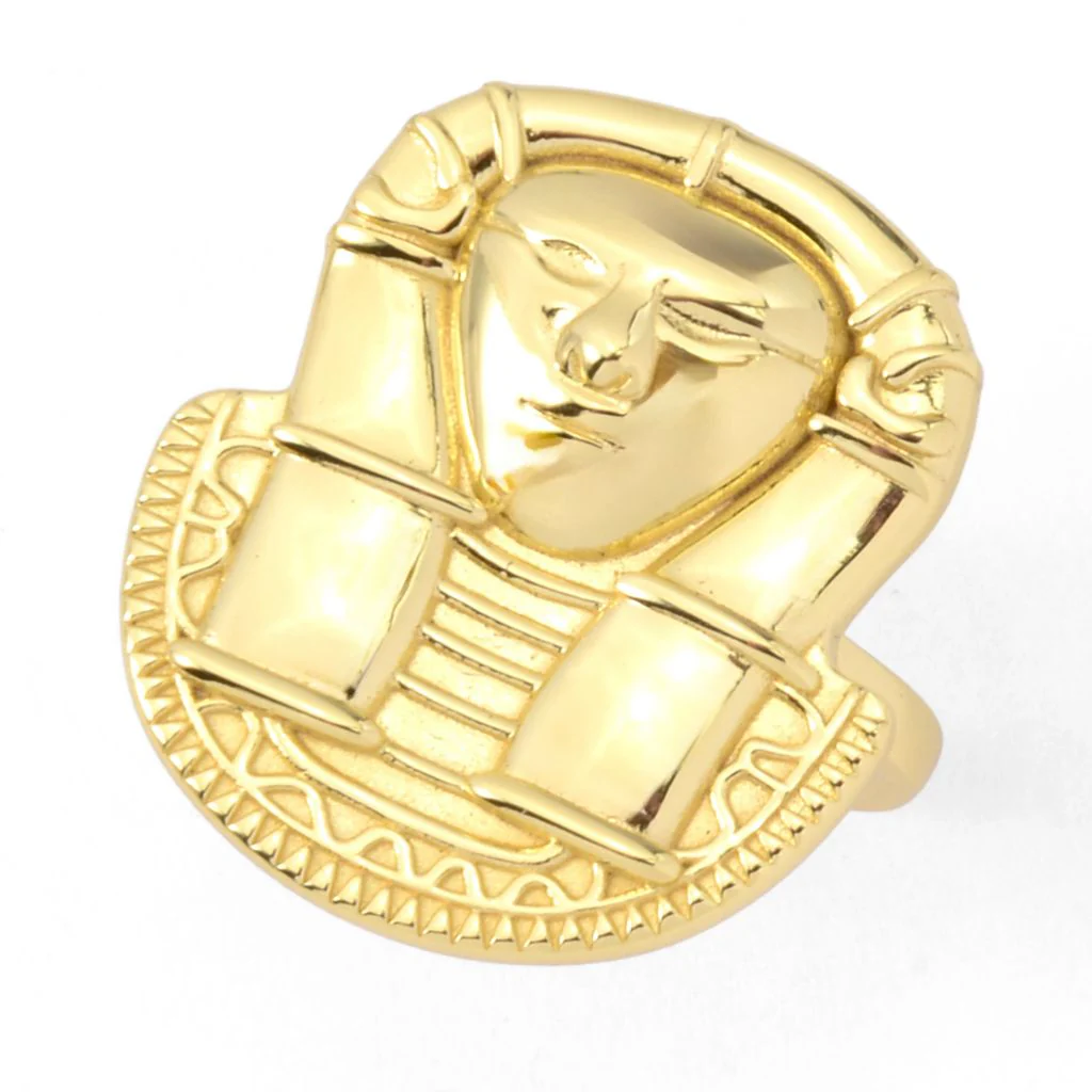 Passport to Egypt 18K Gold Plated Polished Pharaoh Ring - Image 6