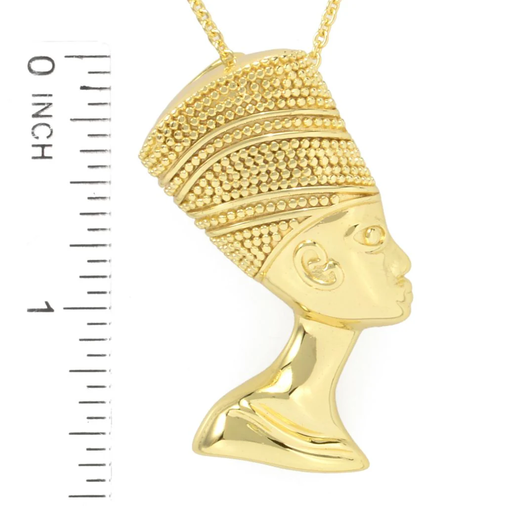Passport to Egypt 18K Gold Plated Queen Nefertiti Pendant w/ 18"+2" Chain - Image 2