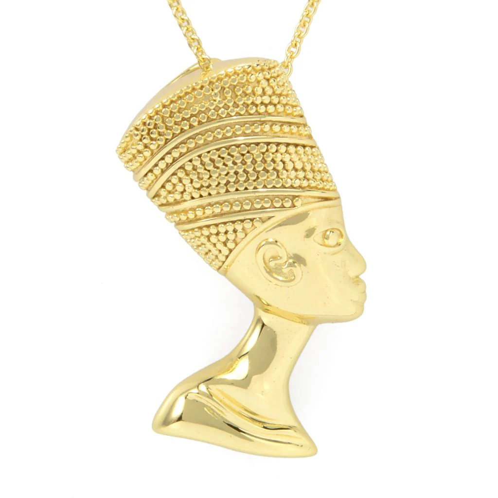 Passport to Egypt 18K Gold Plated Queen Nefertiti Pendant w/ 18"+2" Chain - Image 3