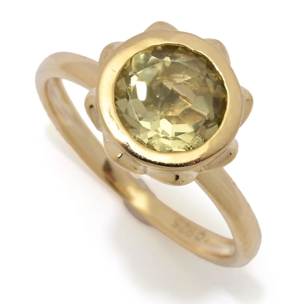 Passport to India 18K Gold Plated 1.61ctw Ouro Verde Lotus Flower Ring - Image 8