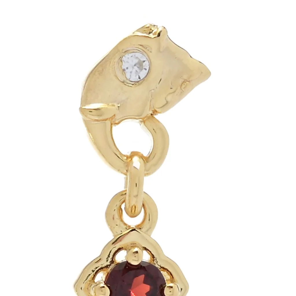 Passport to India Elephant 3.00ctw Red Garnet & Zircon Earrings - Image 2