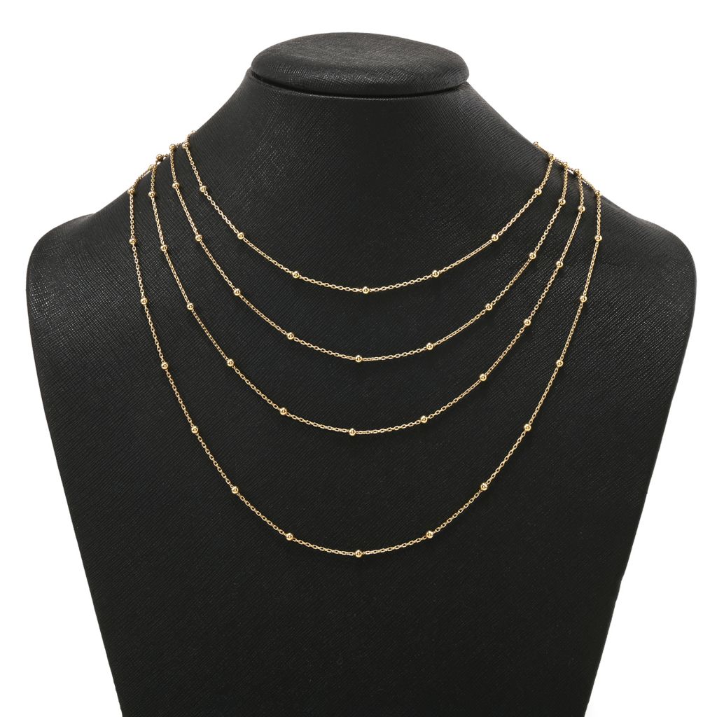 Passport to Turkey Gold or Platinum Plated Bead Station Necklace - Image 2