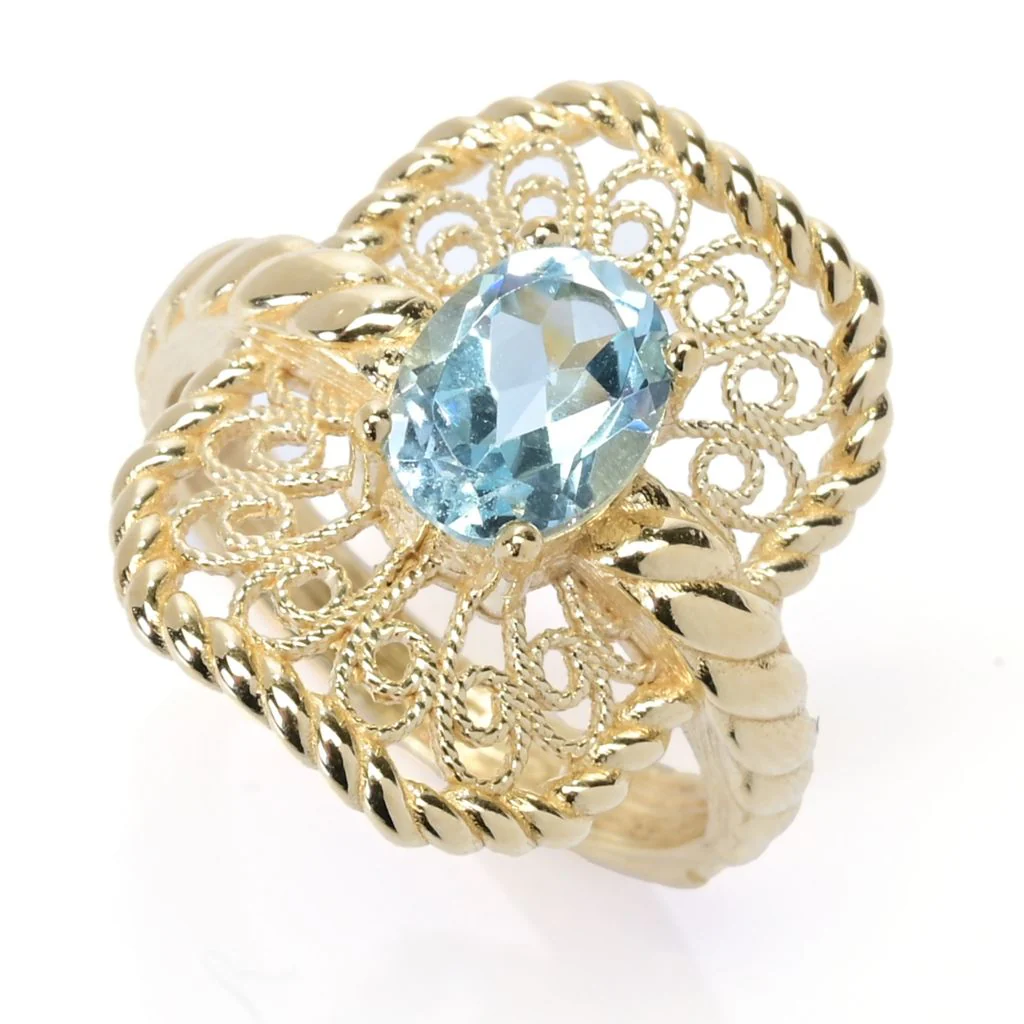 Passport to Turkey Gold Plated Choice of Gemstone Filigree Ring - Image 19