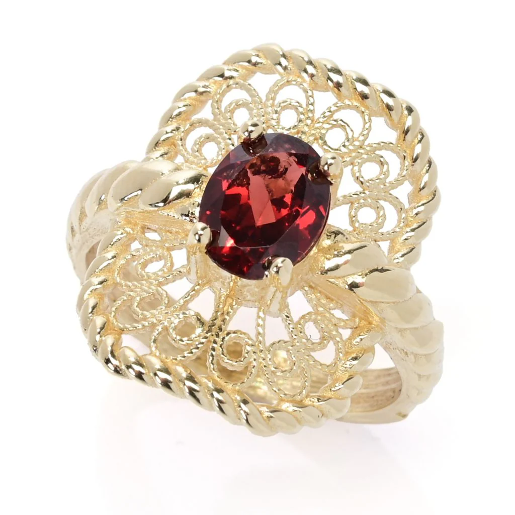 Passport to Turkey Gold Plated Choice of Gemstone Filigree Ring - Image 3