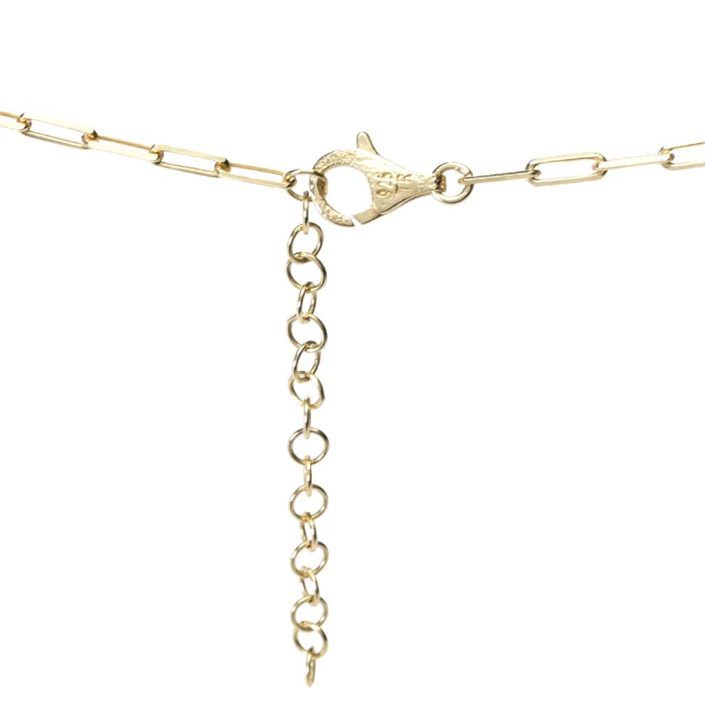 Passport to Turkey Gold Plated Textured Padlock Pendant w/ Paperclip Chain - Image 2