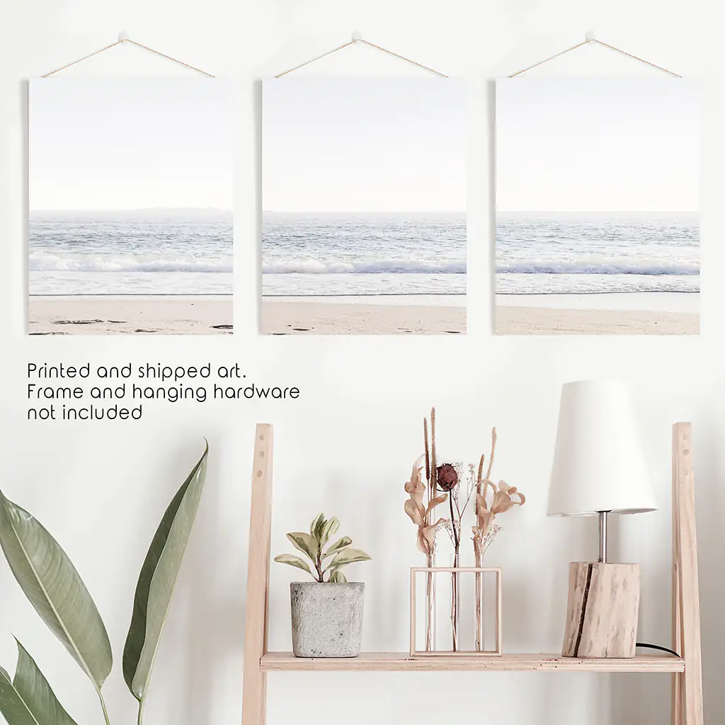 Pastel Minimalist Wave Photo. Set of 3 Beach House Wall Art - Image 10