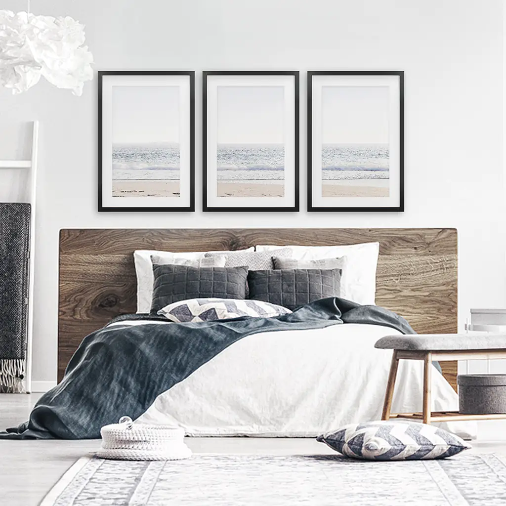 Pastel Minimalist Wave Photo. Set of 3 Beach House Wall Art - Image 4