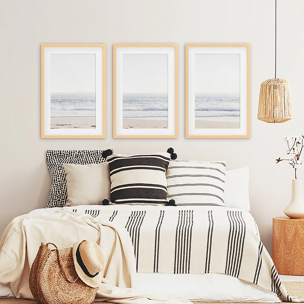 Pastel Minimalist Wave Photo. Set of 3 Beach House Wall Art - Image 8
