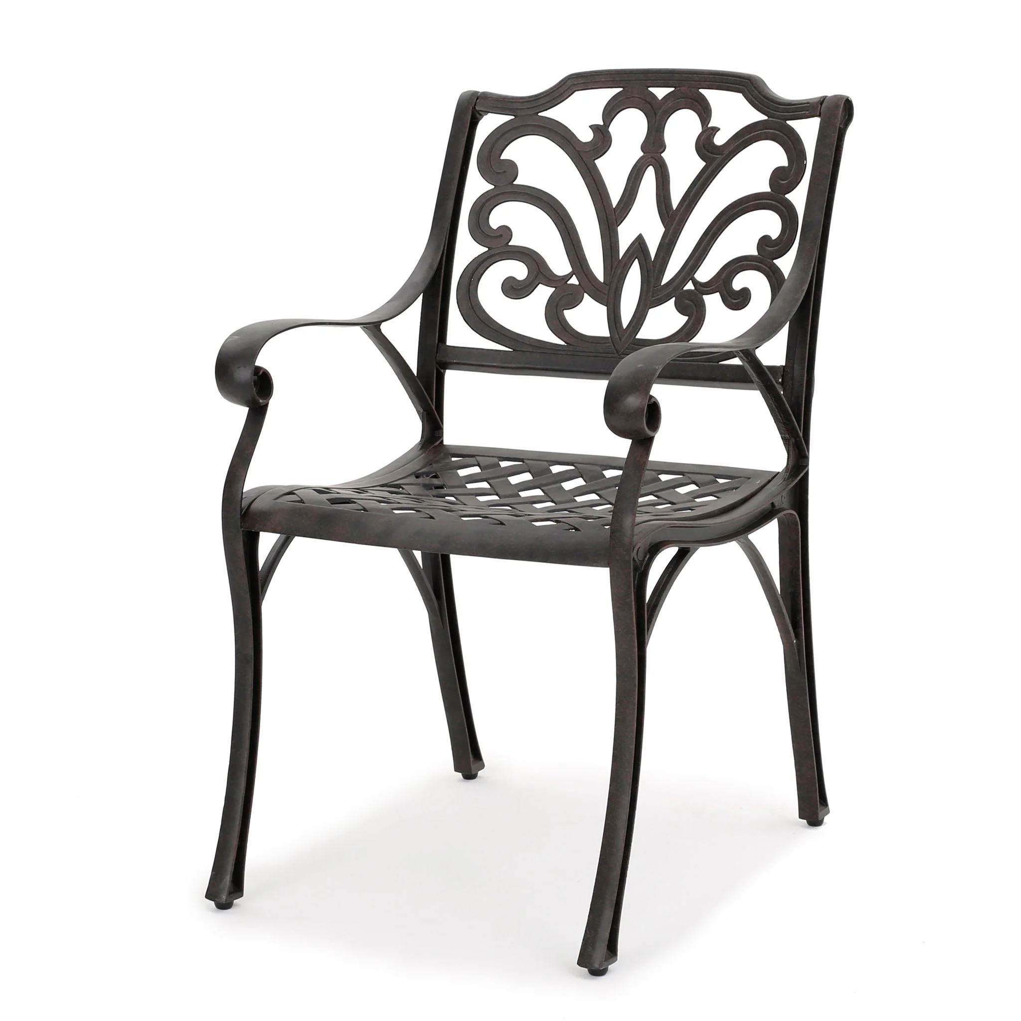 Patio Cast Aluminum Outdoor Dining Chairs (Set of 2) - Bronze - Image 10