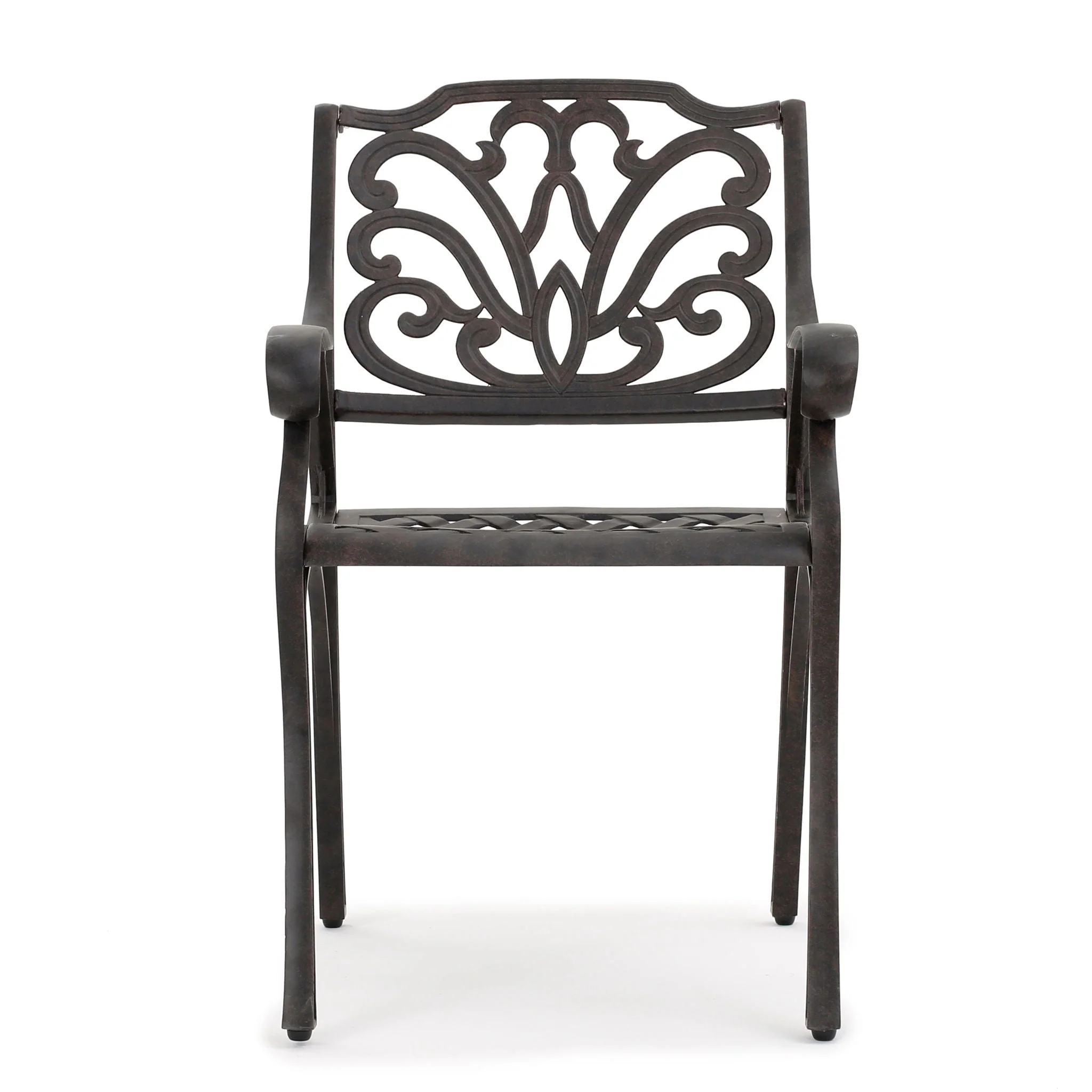 Patio Cast Aluminum Outdoor Dining Chairs (Set of 2) - Bronze - Image 11