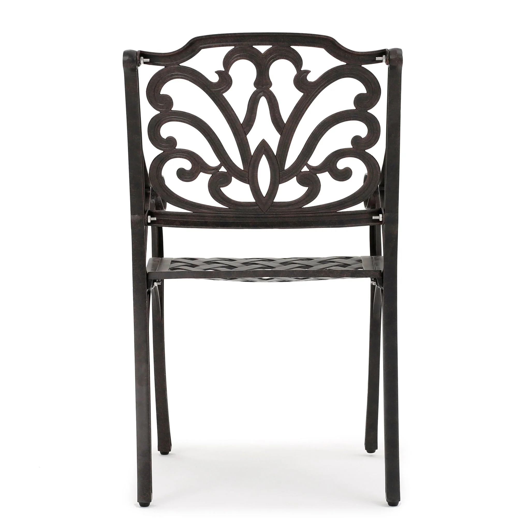 Patio Cast Aluminum Outdoor Dining Chairs (Set of 2) - Bronze - Image 4