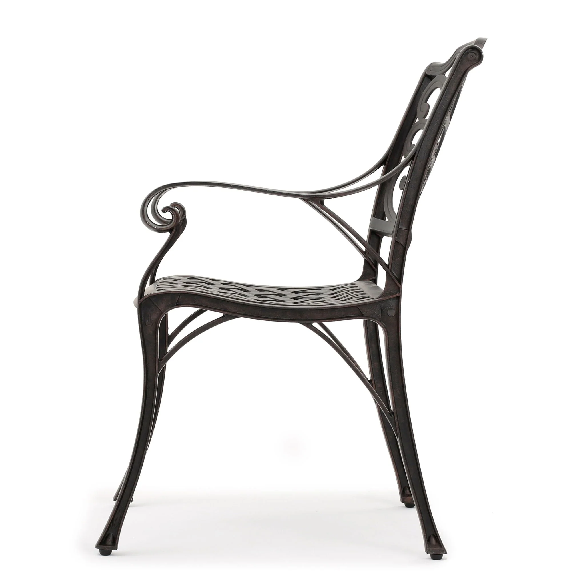 Patio Cast Aluminum Outdoor Dining Chairs (Set of 2) - Bronze - Image 5