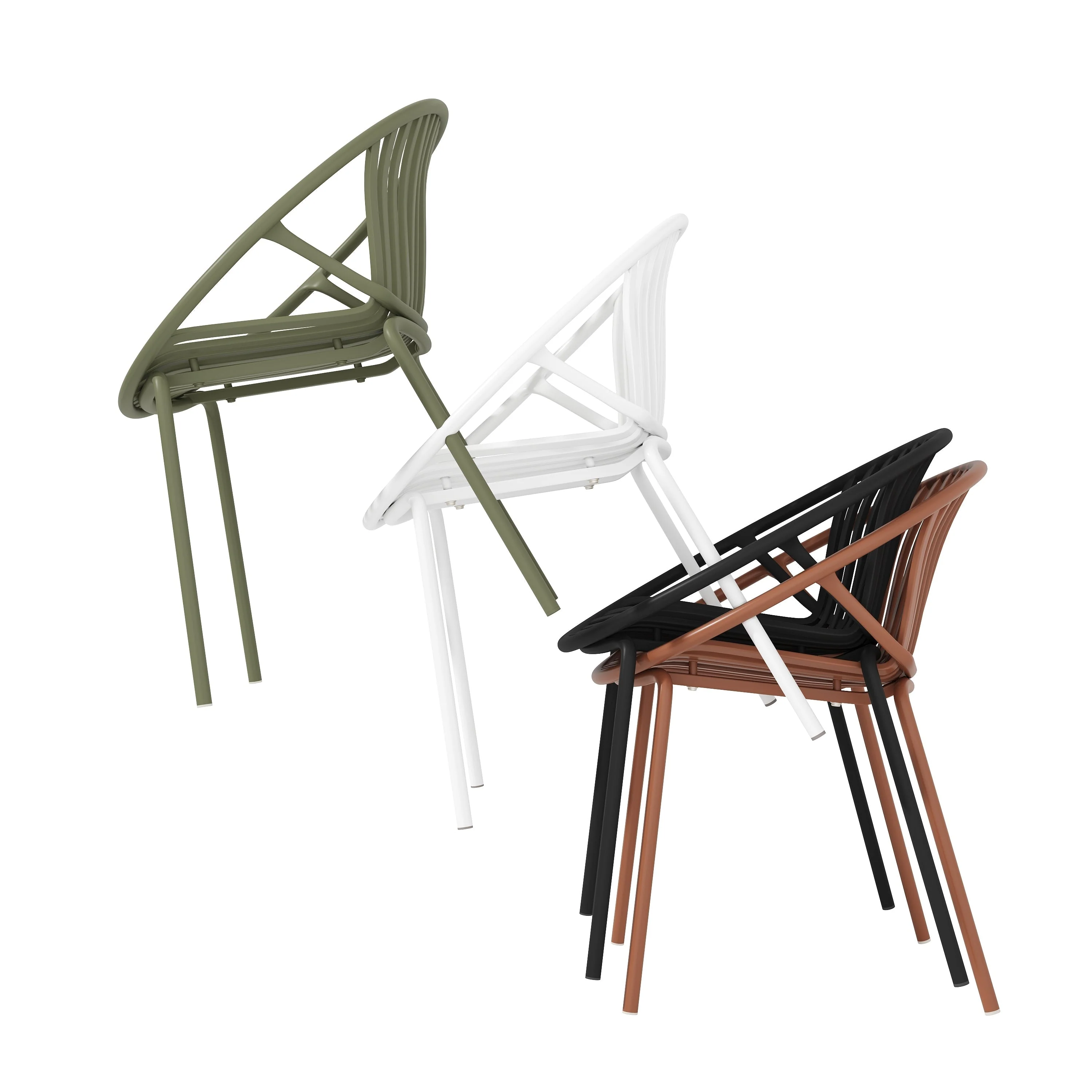 Patio Dining Chairs Stackable Chairs with Breathable Design (Set of 2) - Image 7