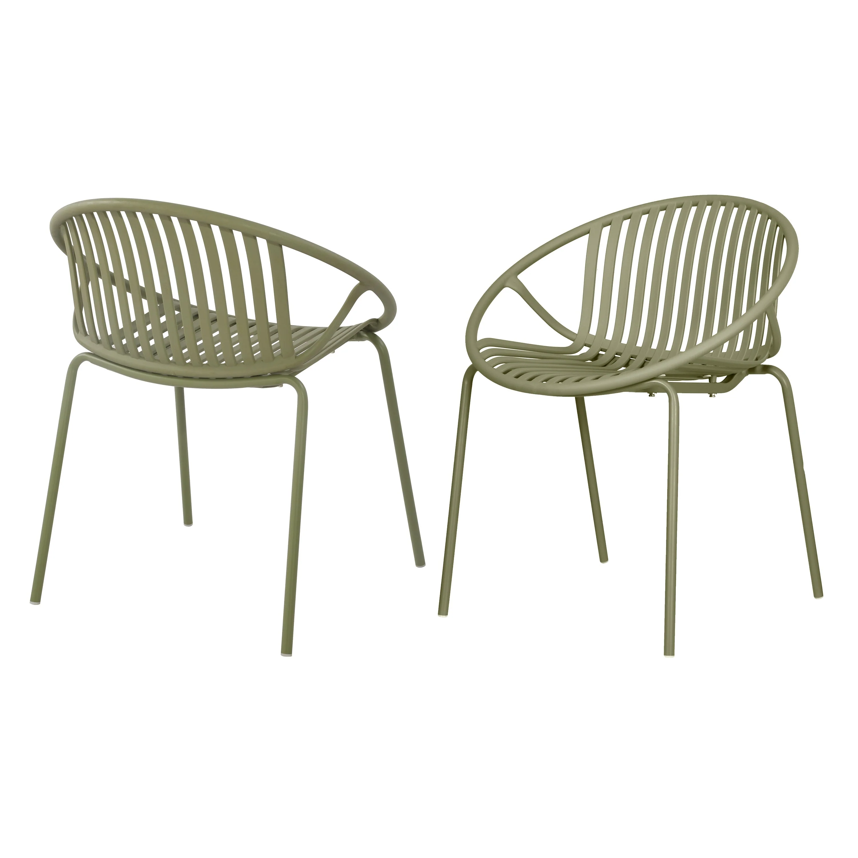 Patio Dining Chairs Stackable Chairs with Breathable Design (Set of 2) - Image 8