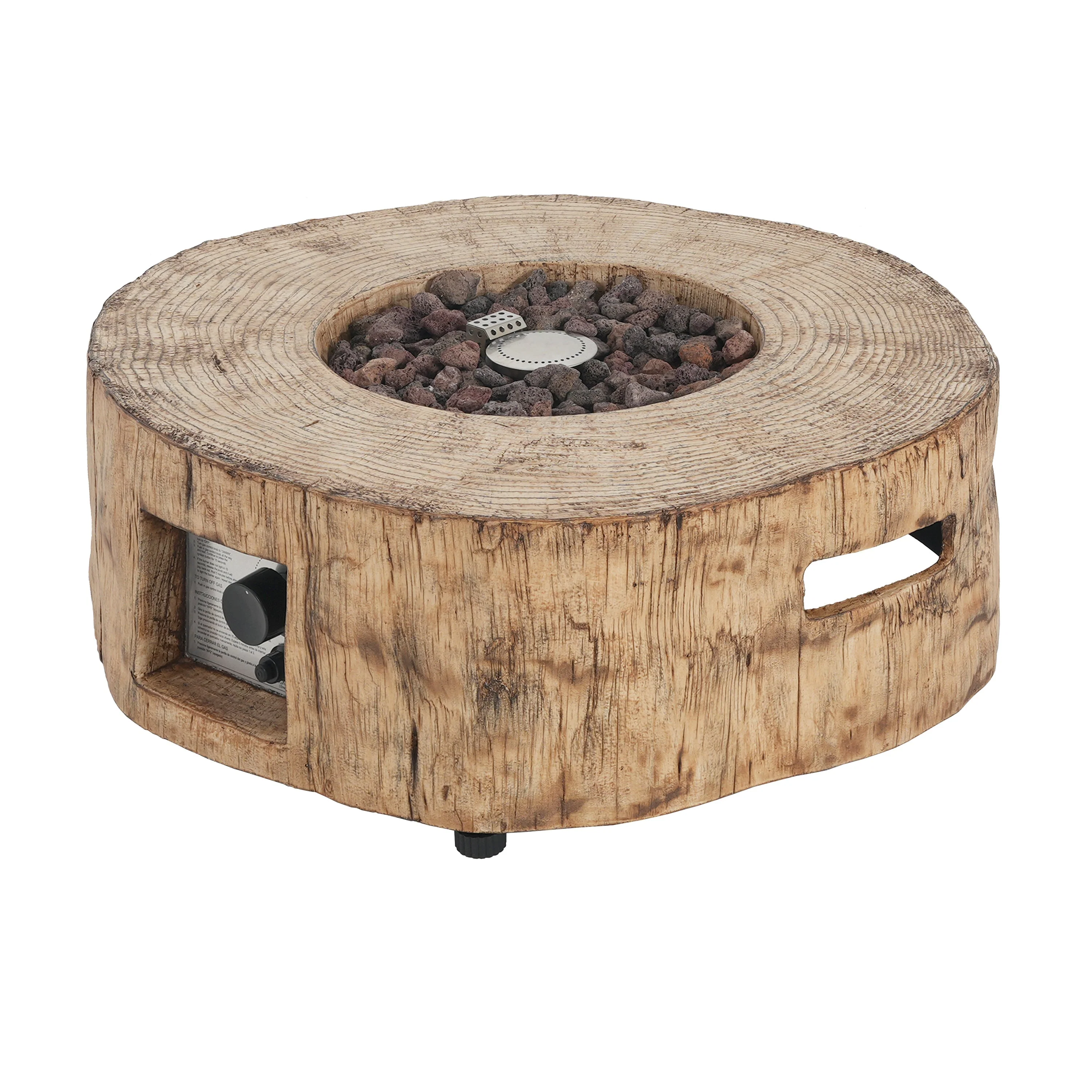 Patio MGO Propane Fire Pit, 30,000 BTU, Wood Pattern Brown - Image 4