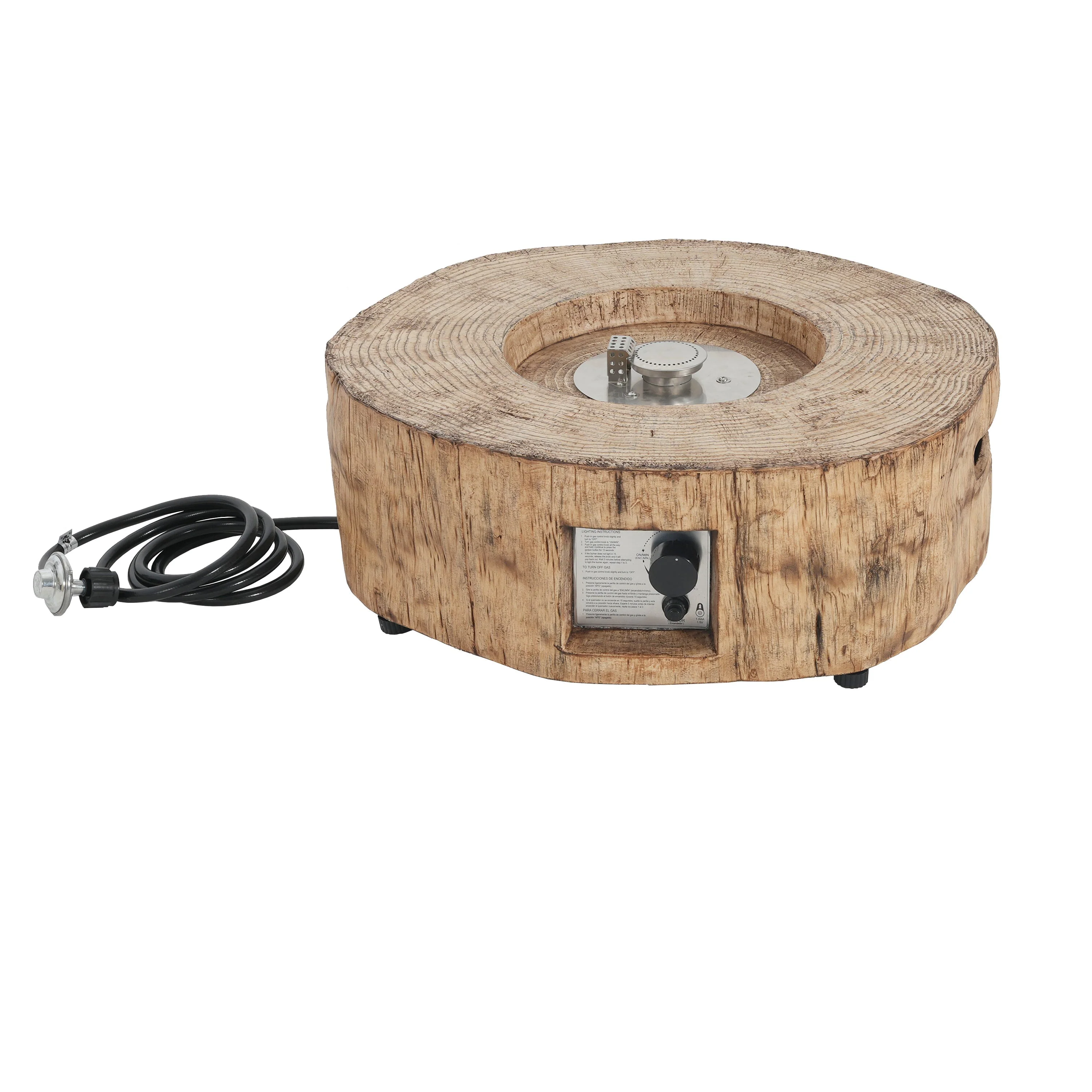 Patio MGO Propane Fire Pit, 30,000 BTU, Wood Pattern Brown - Image 9