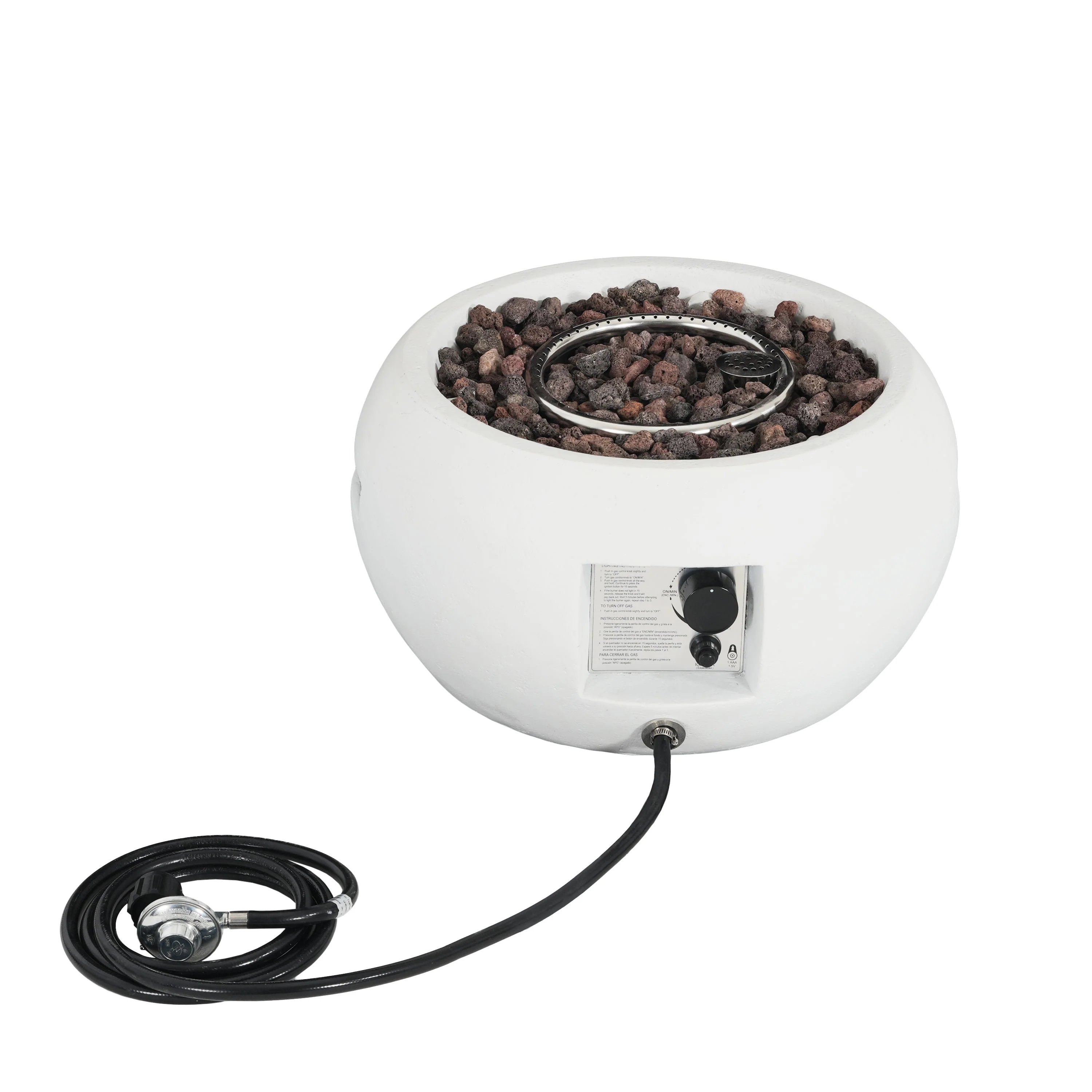 Patio MGO Propane Fire Pit, 40,000 BTU, White - Image 3