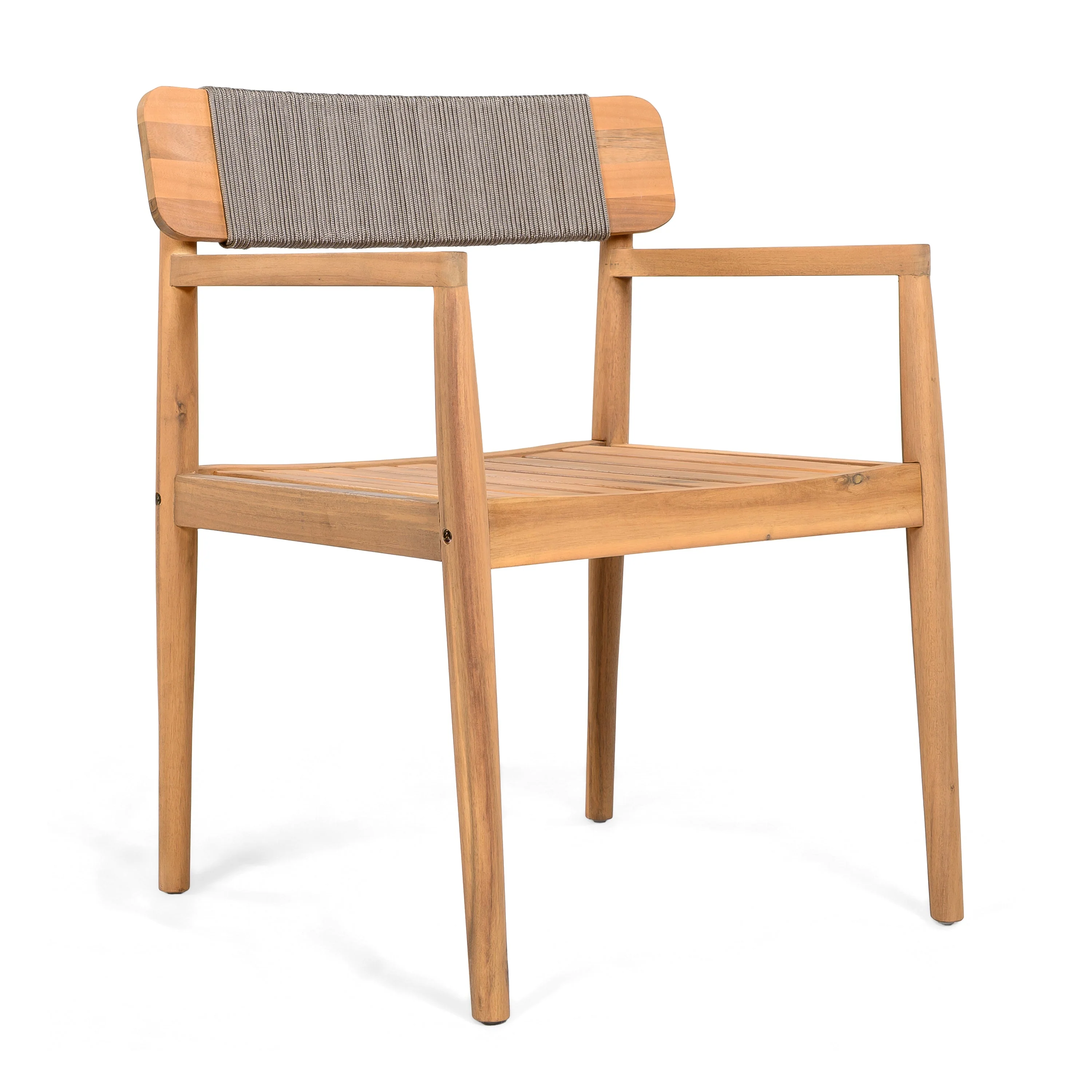 Patio Set Outdoor Acacia Wood Furniture Sets - Braided Dining Chairs & Dining Table - Image 15