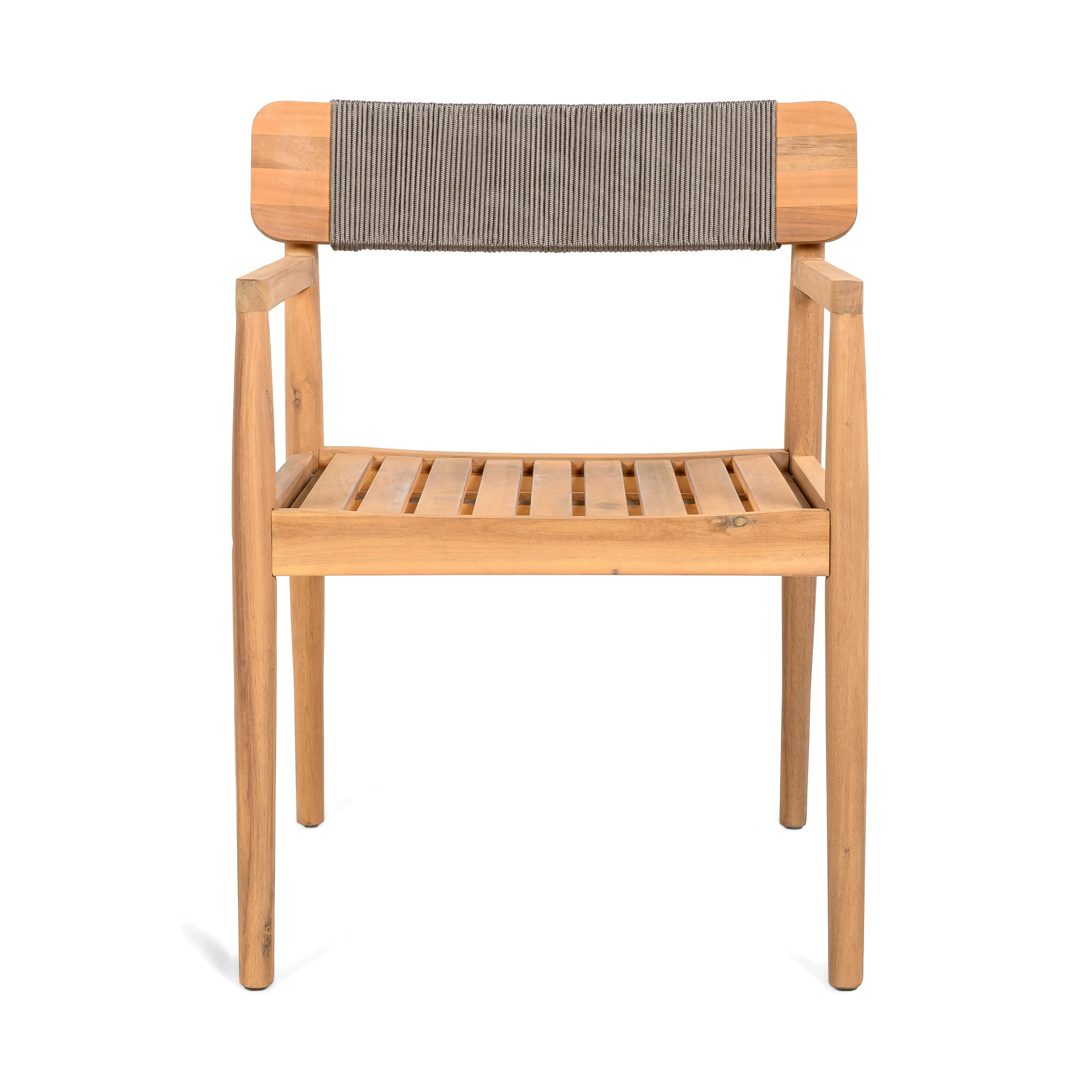 Patio Set Outdoor Acacia Wood Furniture Sets - Braided Dining Chairs & Dining Table - Image 17