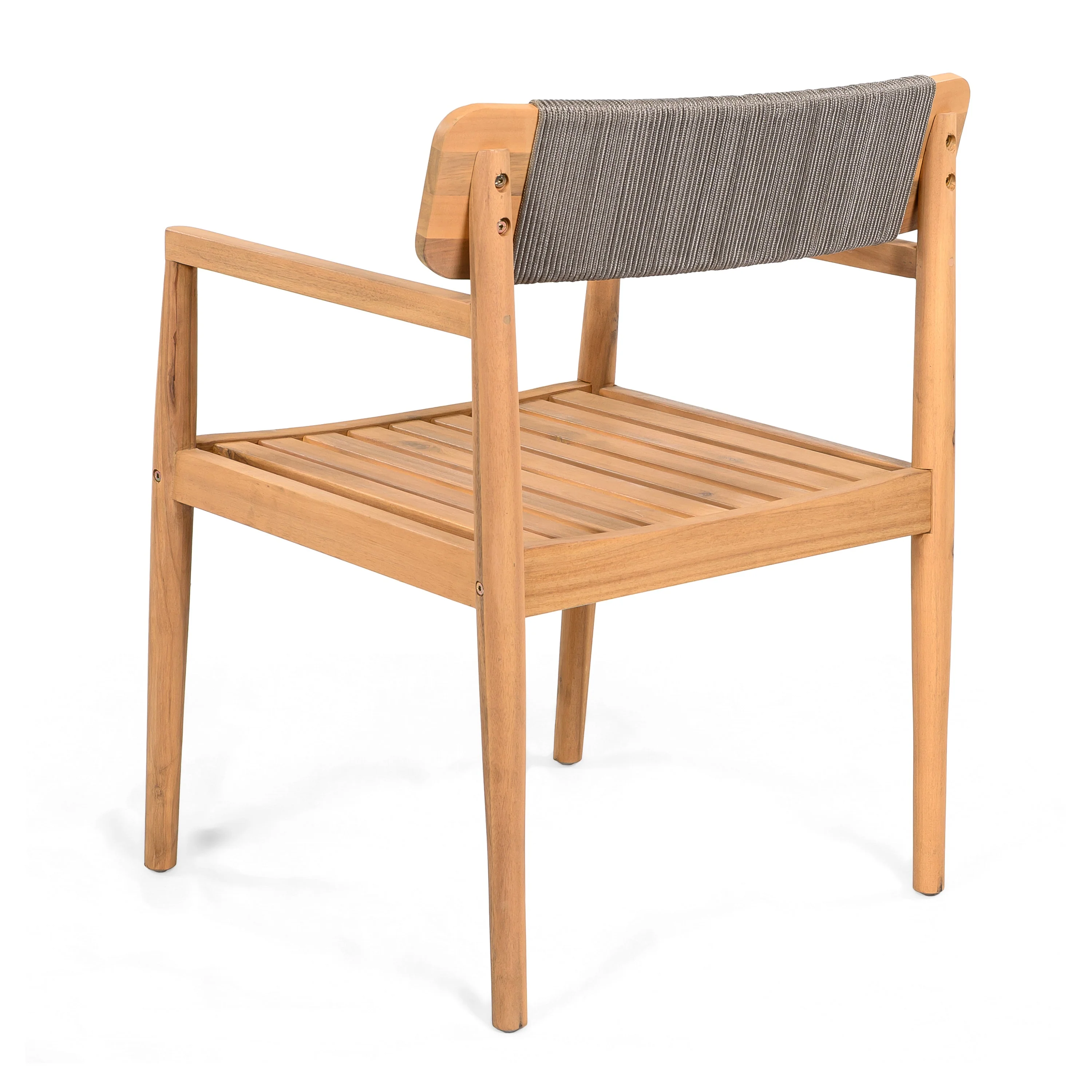 Patio Set Outdoor Acacia Wood Furniture Sets - Braided Dining Chairs & Dining Table - Image 18