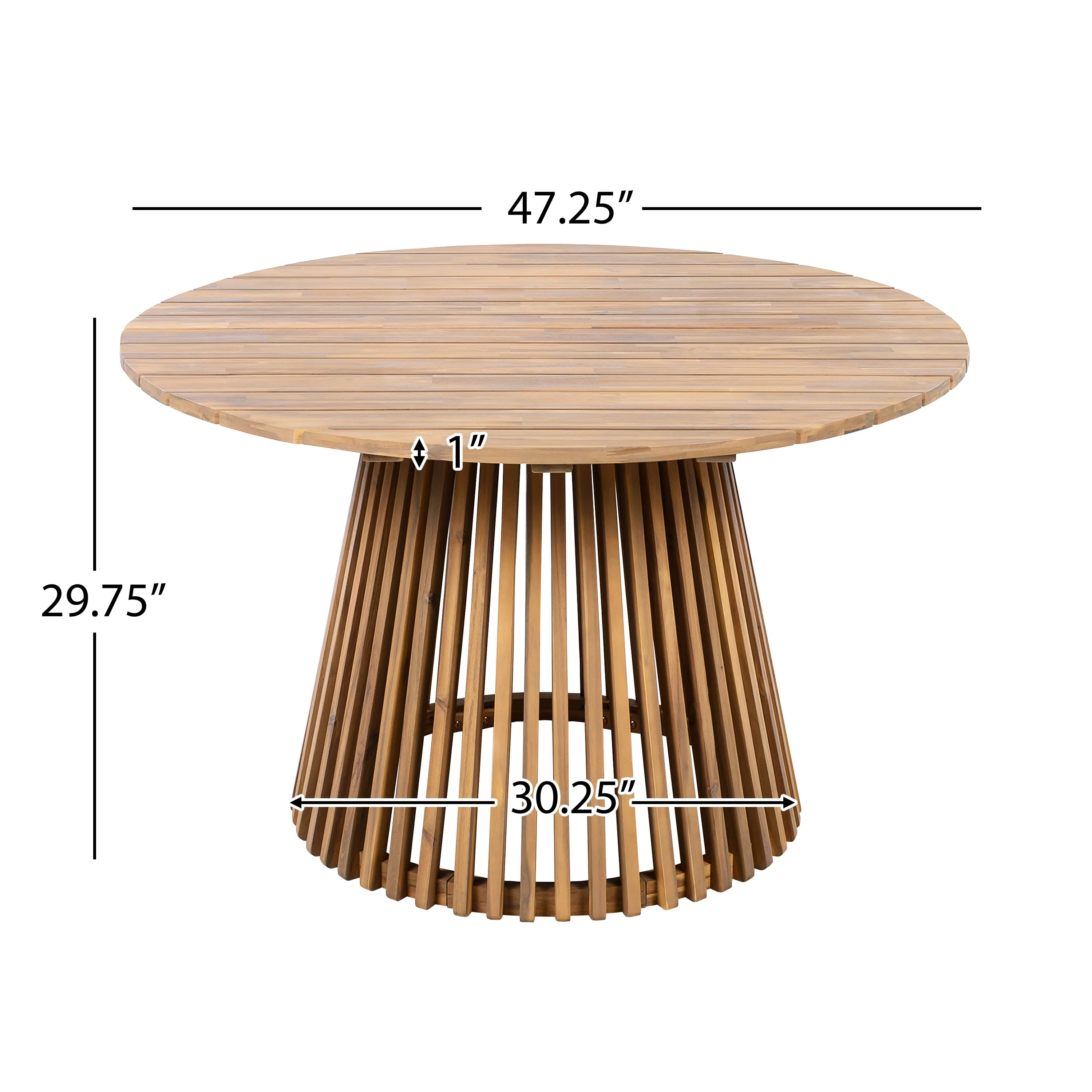Patio Set Outdoor Acacia Wood Furniture Sets - Braided Dining Chairs & Dining Table - Image 2