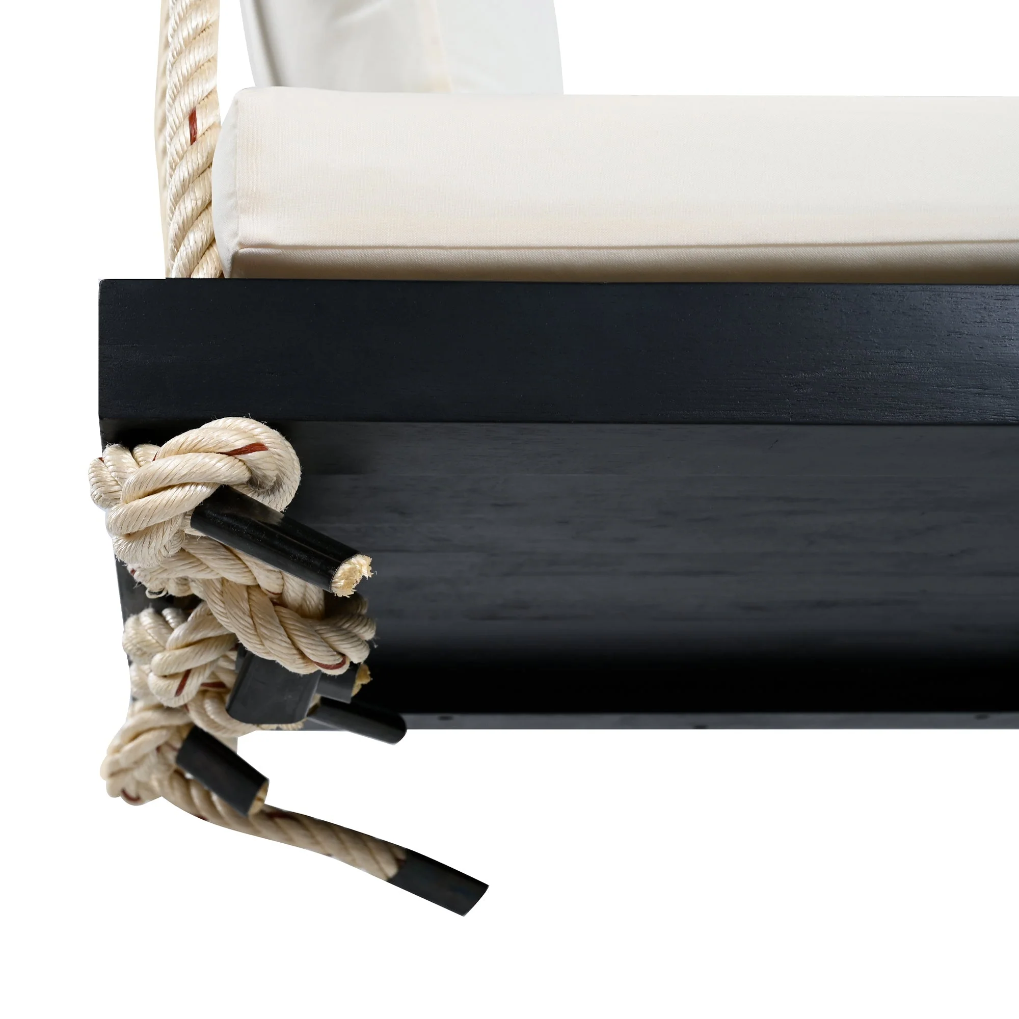 Patio Wooden Swing Chair Hanging Porch Swing Bench - Image 14