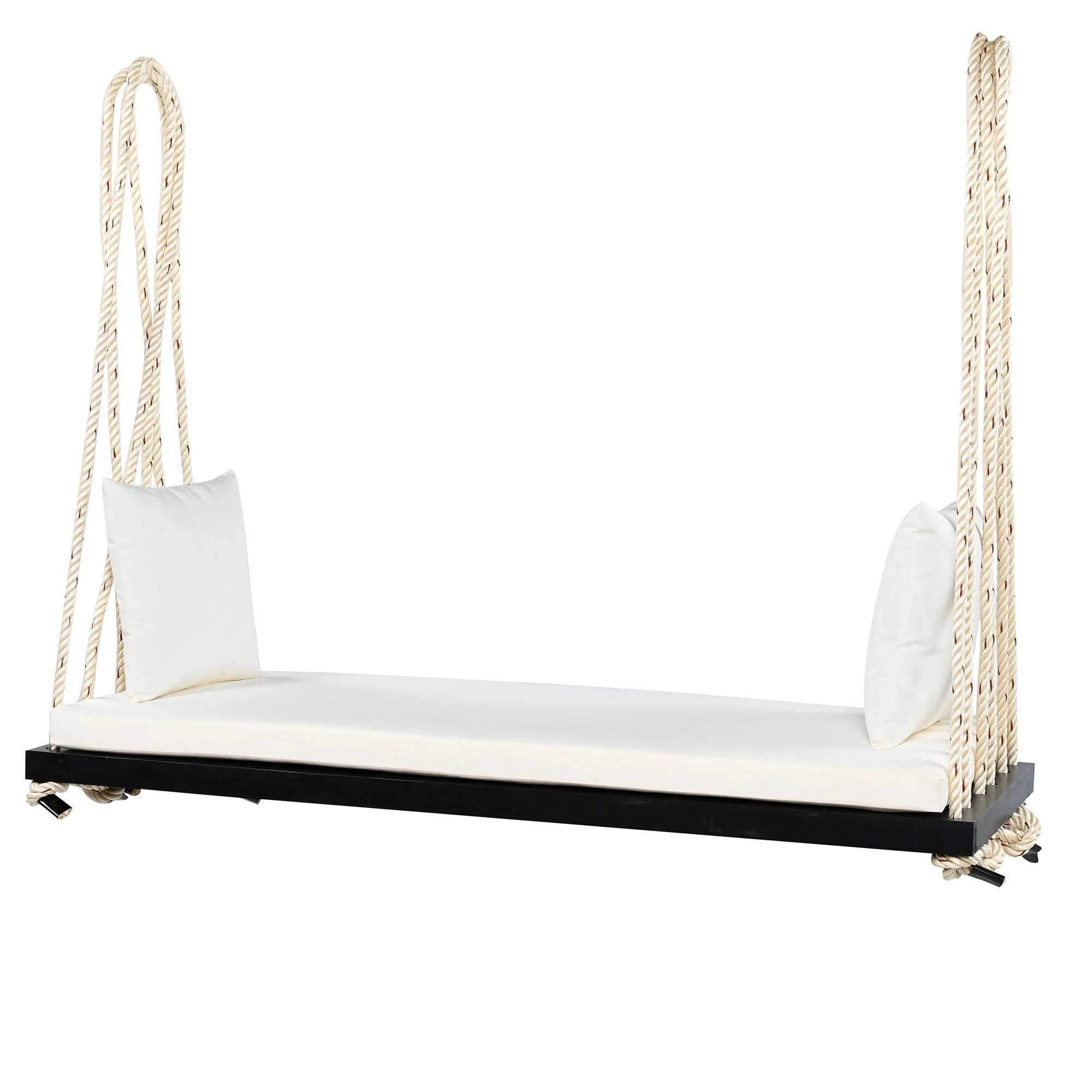 Patio Wooden Swing Chair Hanging Porch Swing Bench - Image 8