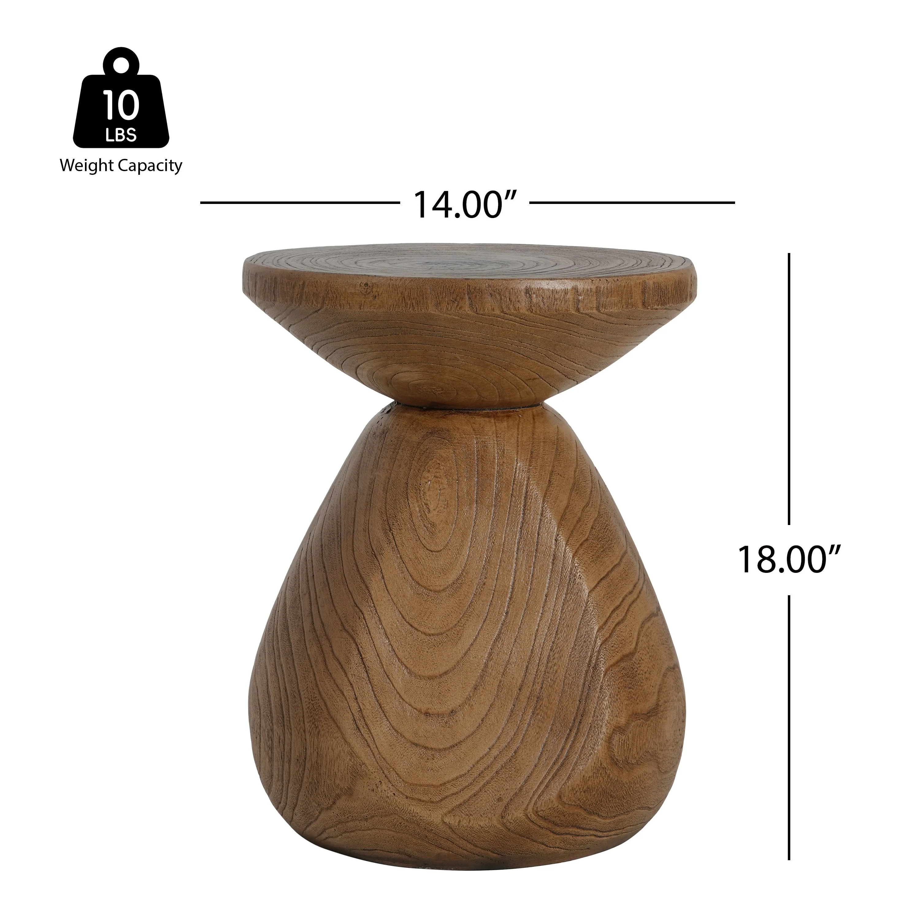 Patti Outdoor Patio MGO Wood Side Table - Image 10