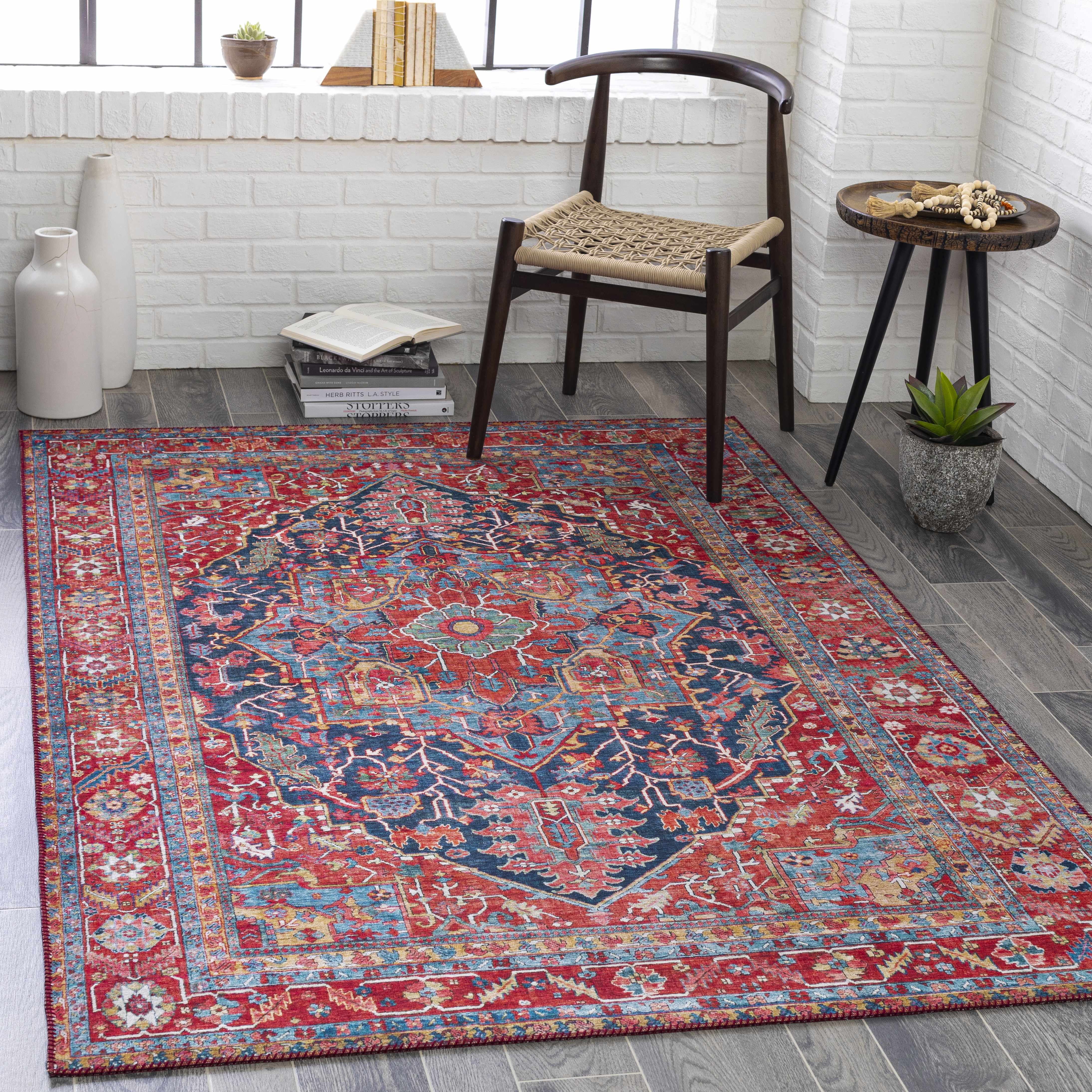 Pauline Red Medallion Performance Rug - Image 5