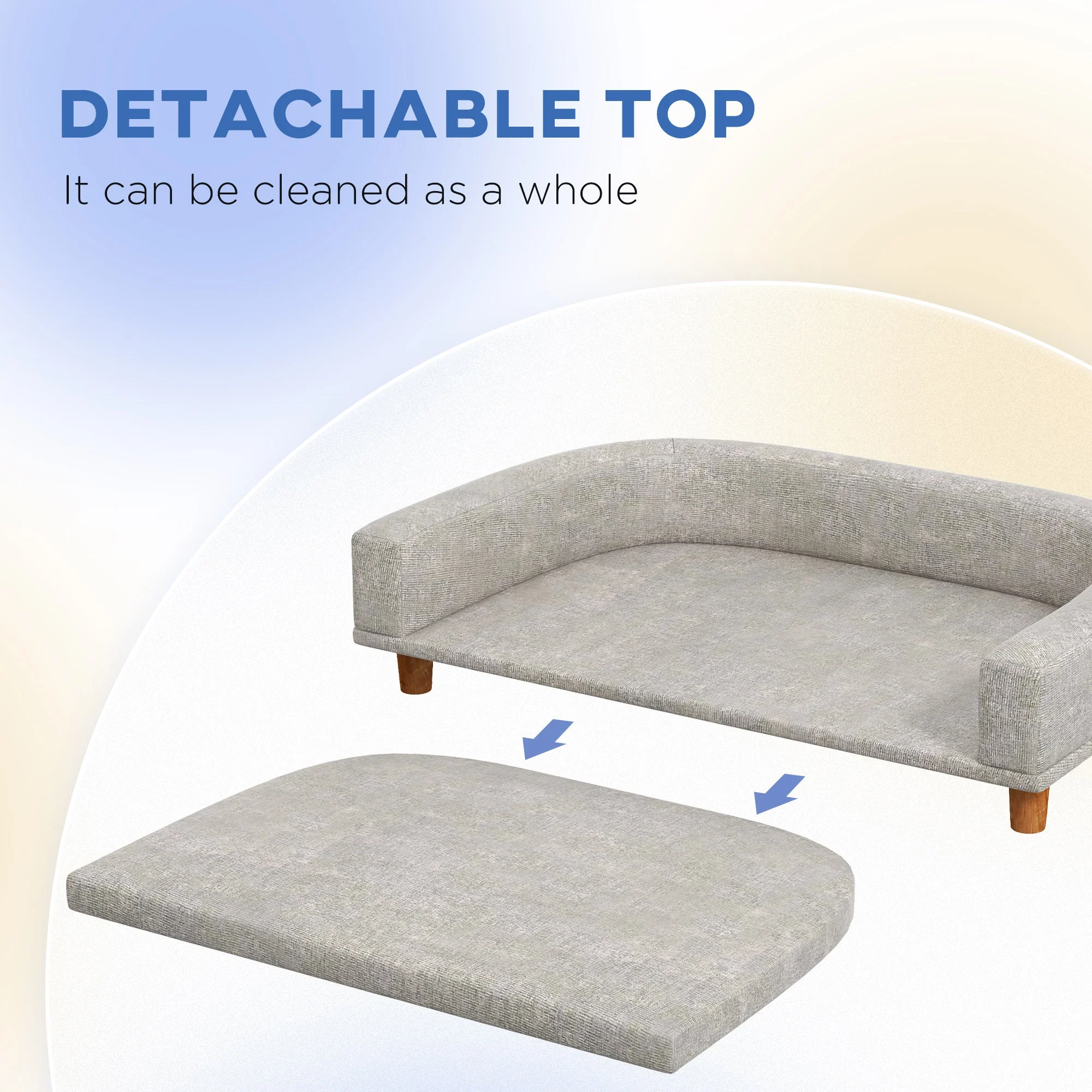 PawHut Dog Sofa Couch Pet Bed with Comfortable Luxury Cushion - Image 4