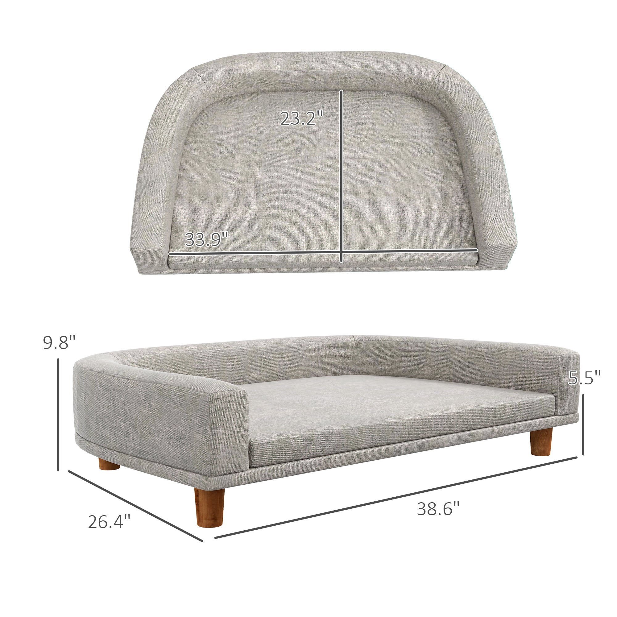 PawHut Dog Sofa Couch Pet Bed with Comfortable Luxury Cushion - Image 7
