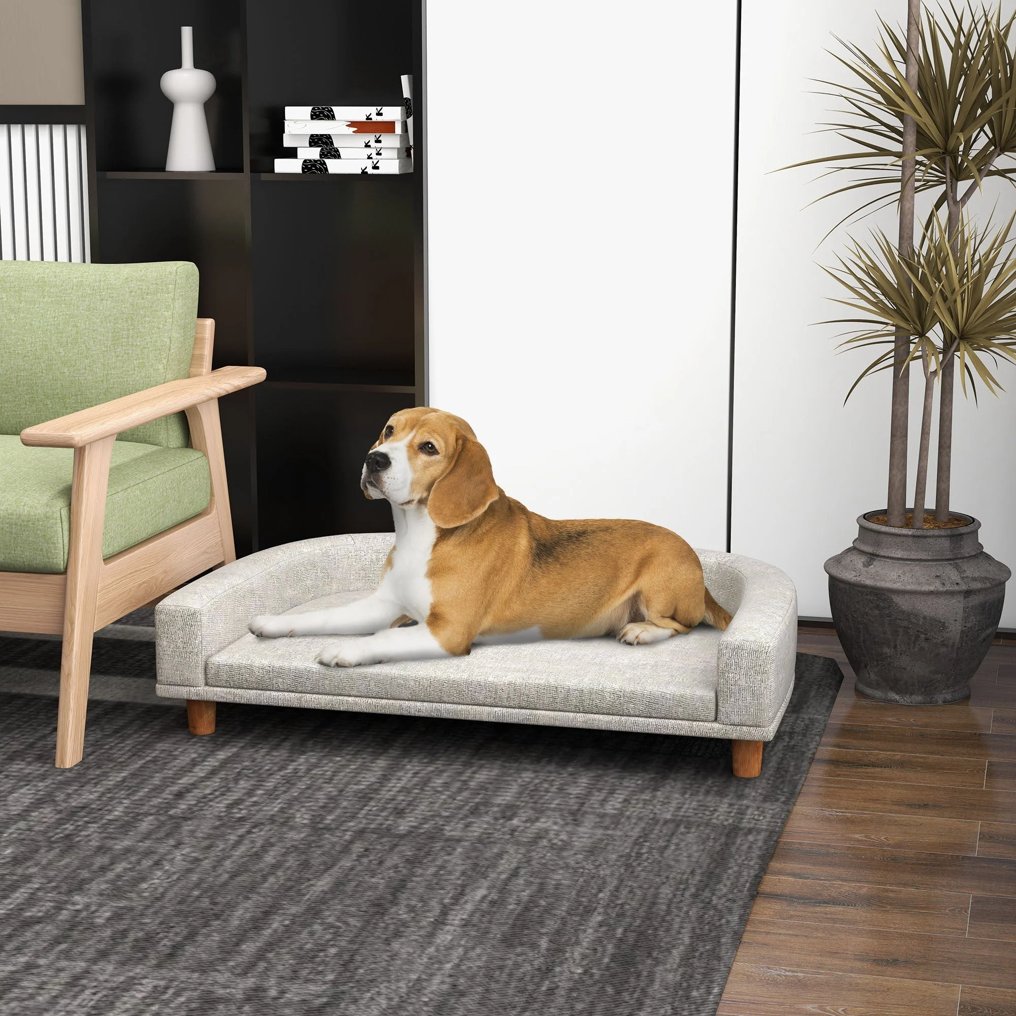 PawHut Dog Sofa Couch Pet Bed with Comfortable Luxury Cushion - Image 8