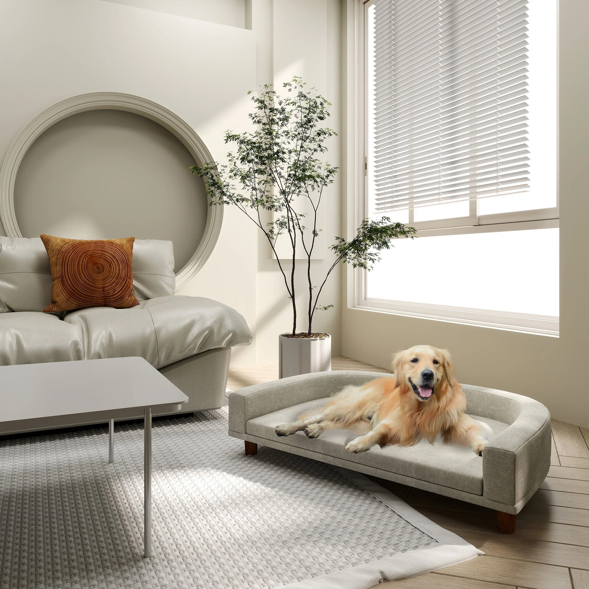 PawHut Dog Sofa Couch Pet Bed with Comfortable Luxury Cushion - Image 9