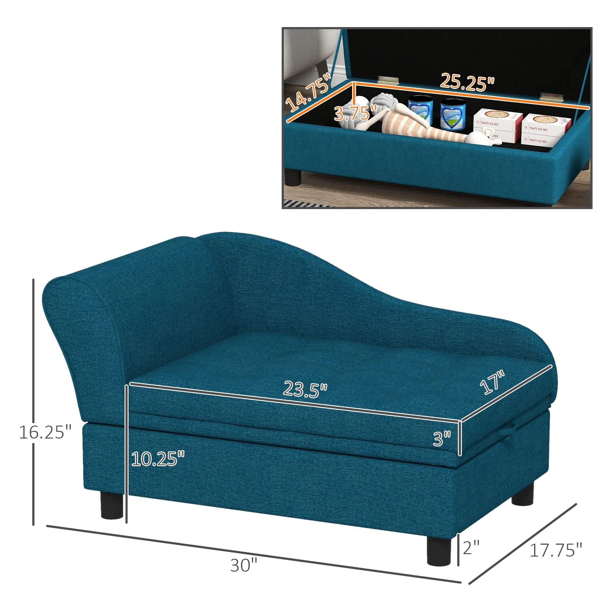 PawHut Elevated Pet Sofa Bed for Small and Medium Dogs - Image 3