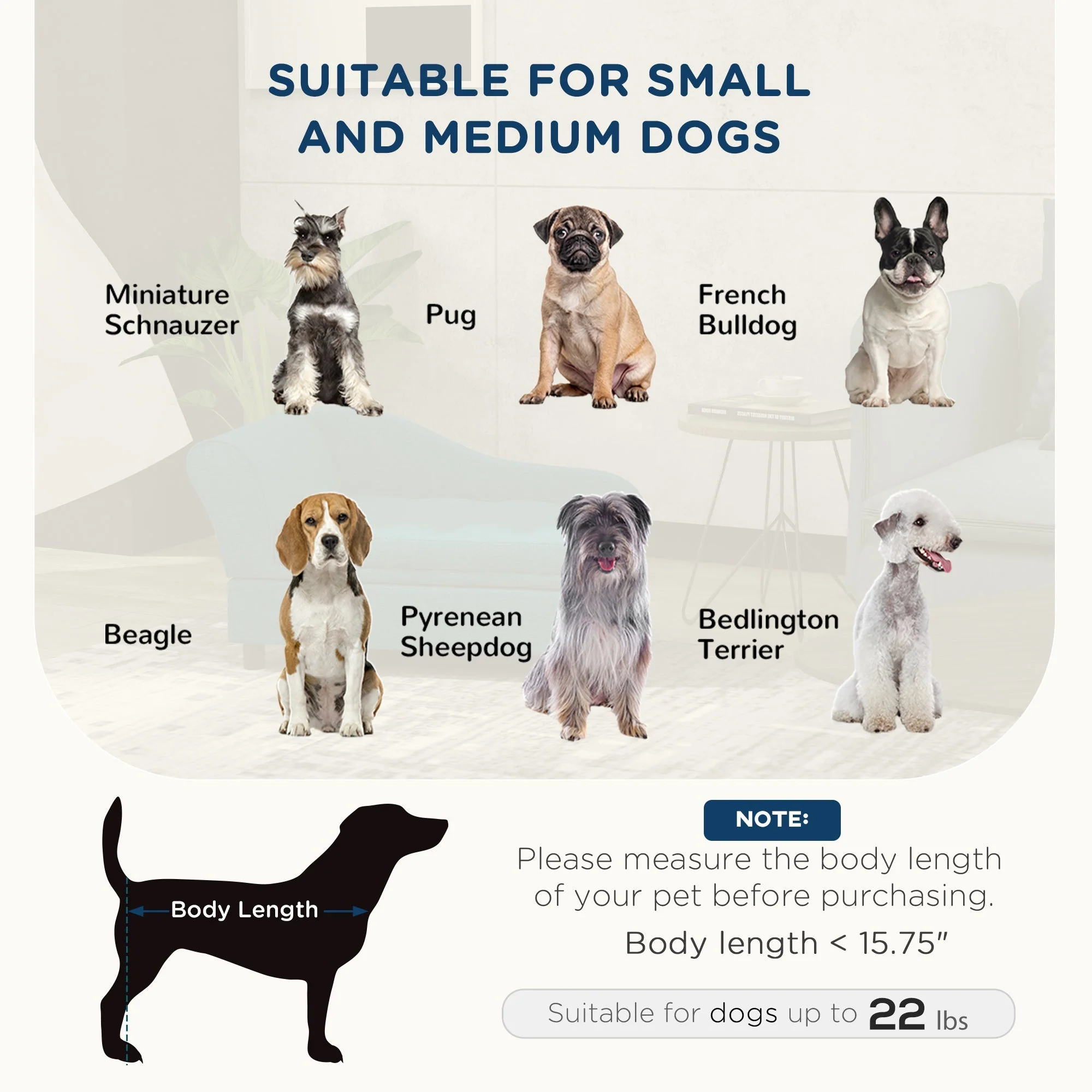 PawHut Elevated Pet Sofa Bed for Small and Medium Dogs - Image 4