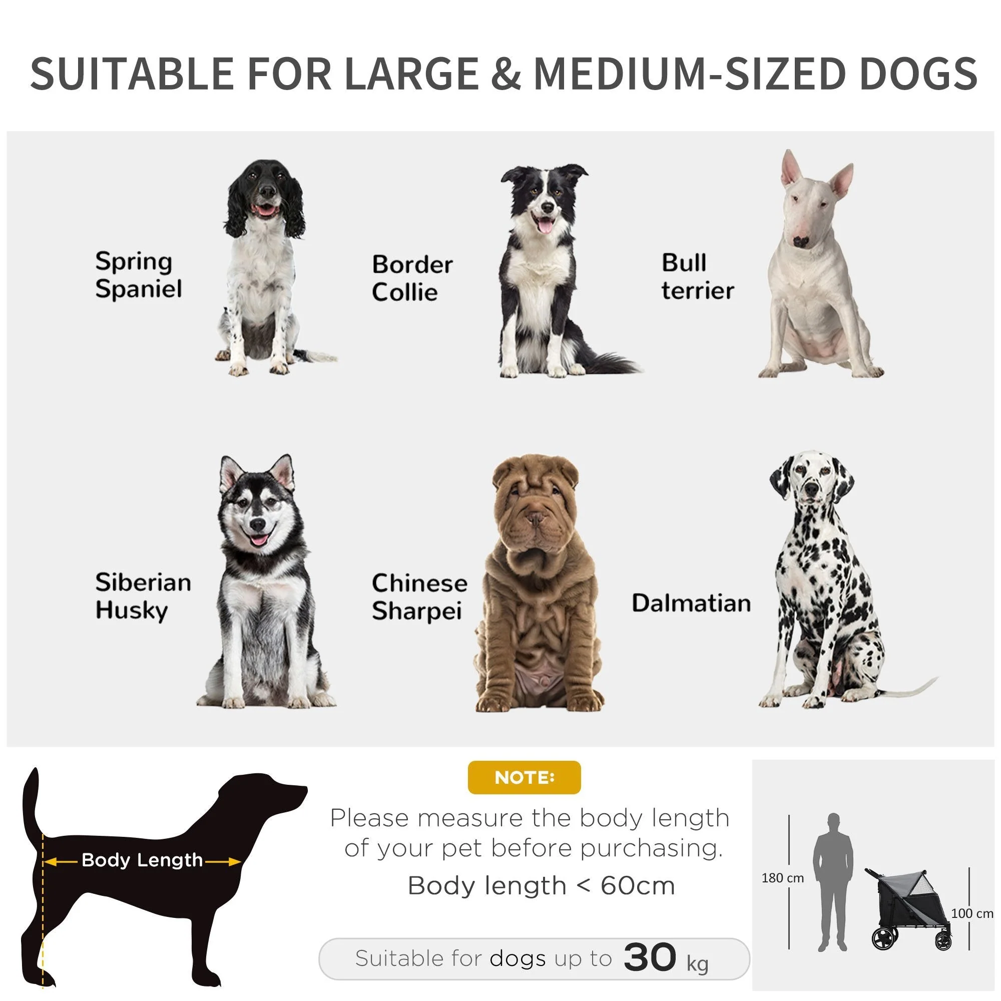 PawHut Foldable Doggy Stroller for Medium Large Dogs and Cats - Image 4