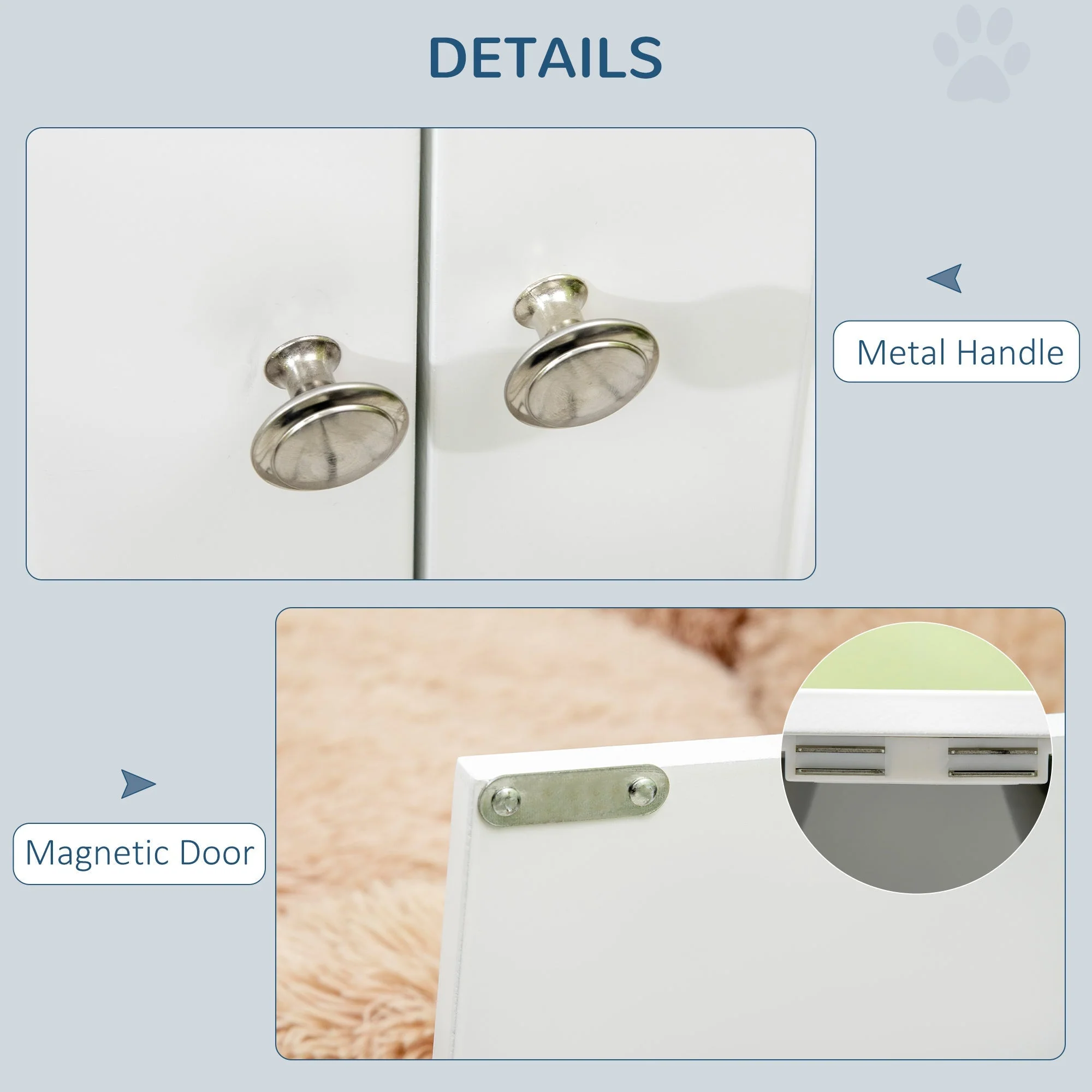 PawHut Large Elevated Dog Bowls with Storage Cabinet - Image 6