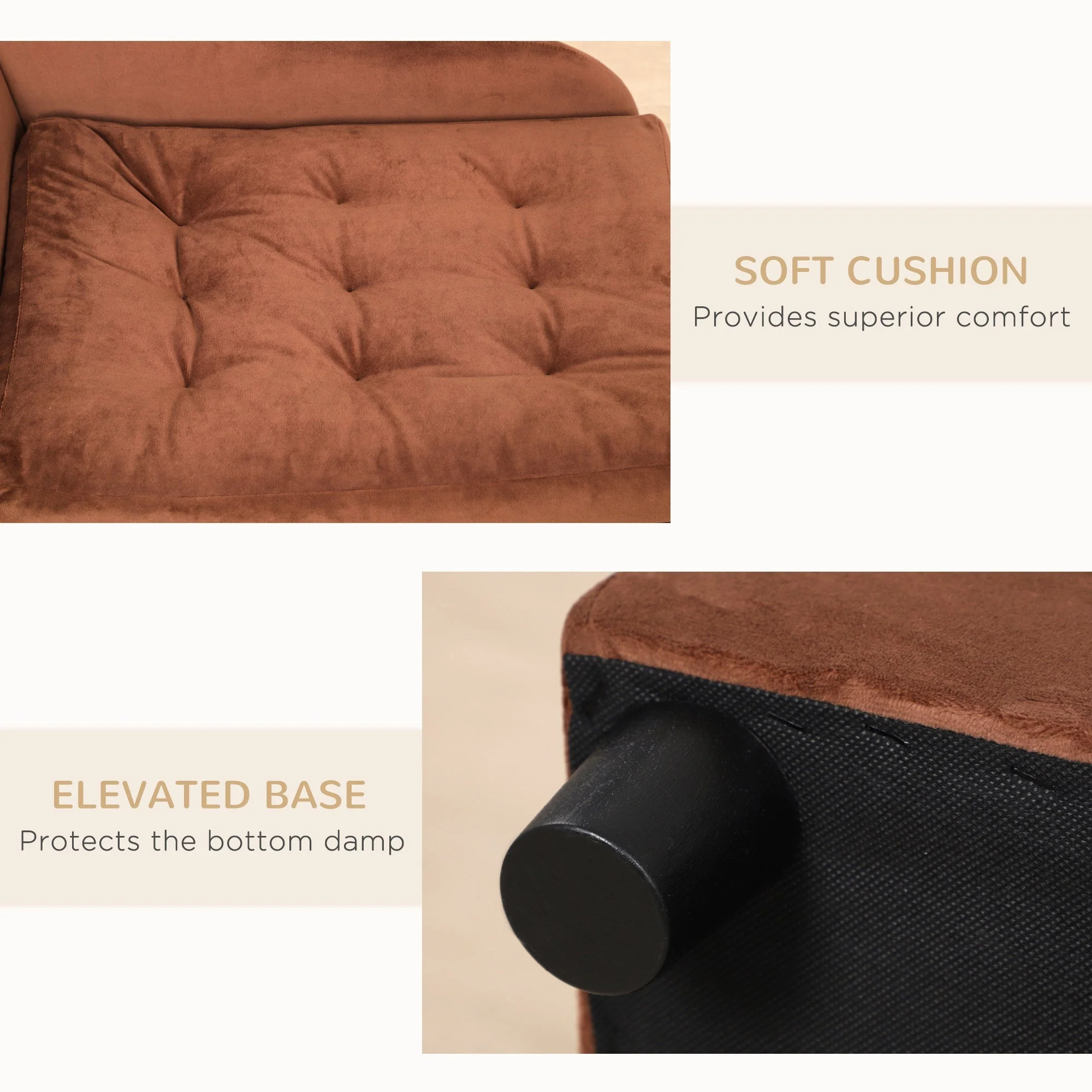 PawHut Luxury Fancy Dog Bed for Small Dogs with Hidden Storage - Image 4