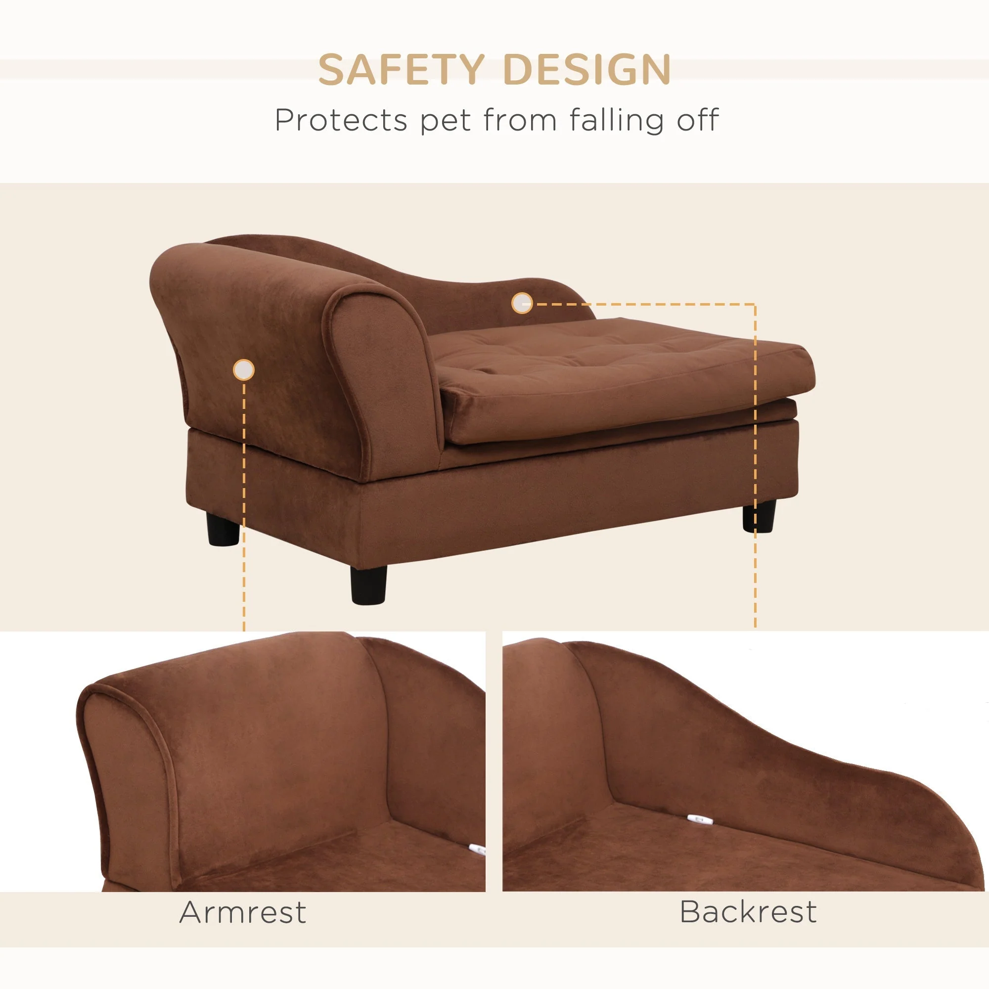 PawHut Luxury Fancy Dog Bed for Small Dogs with Hidden Storage - Image 5