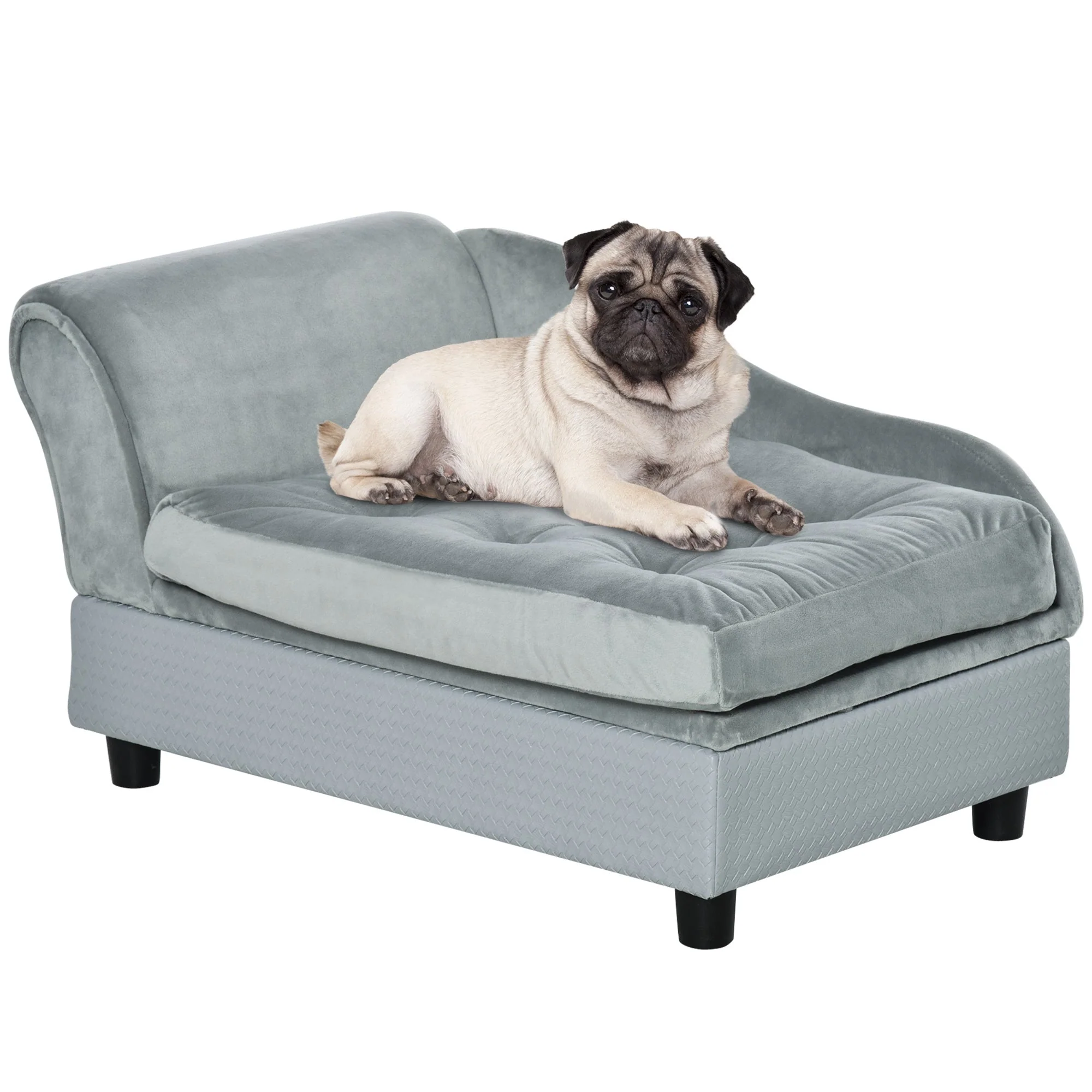 PawHut Luxury Fancy Dog Bed for Small Dogs with Hidden Storage - Image 2