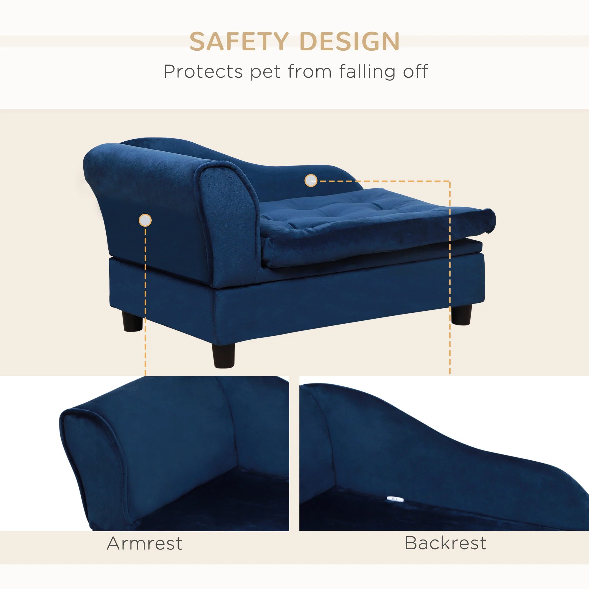 PawHut Luxury Fancy Dog Bed for Small Dogs with Hidden Storage - Image 9