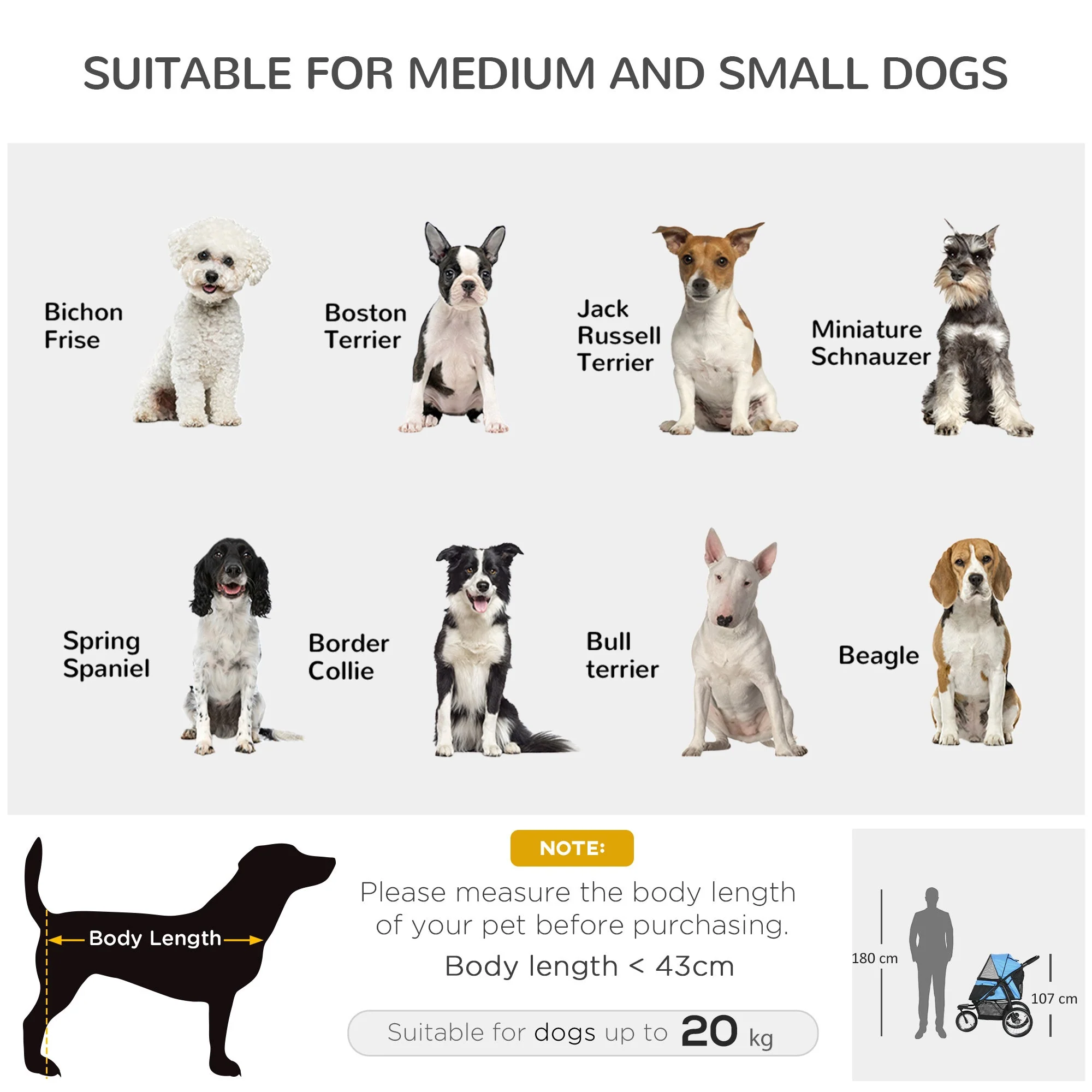 PawHut Pet Stroller for Small and Medium Dogs - Image 4