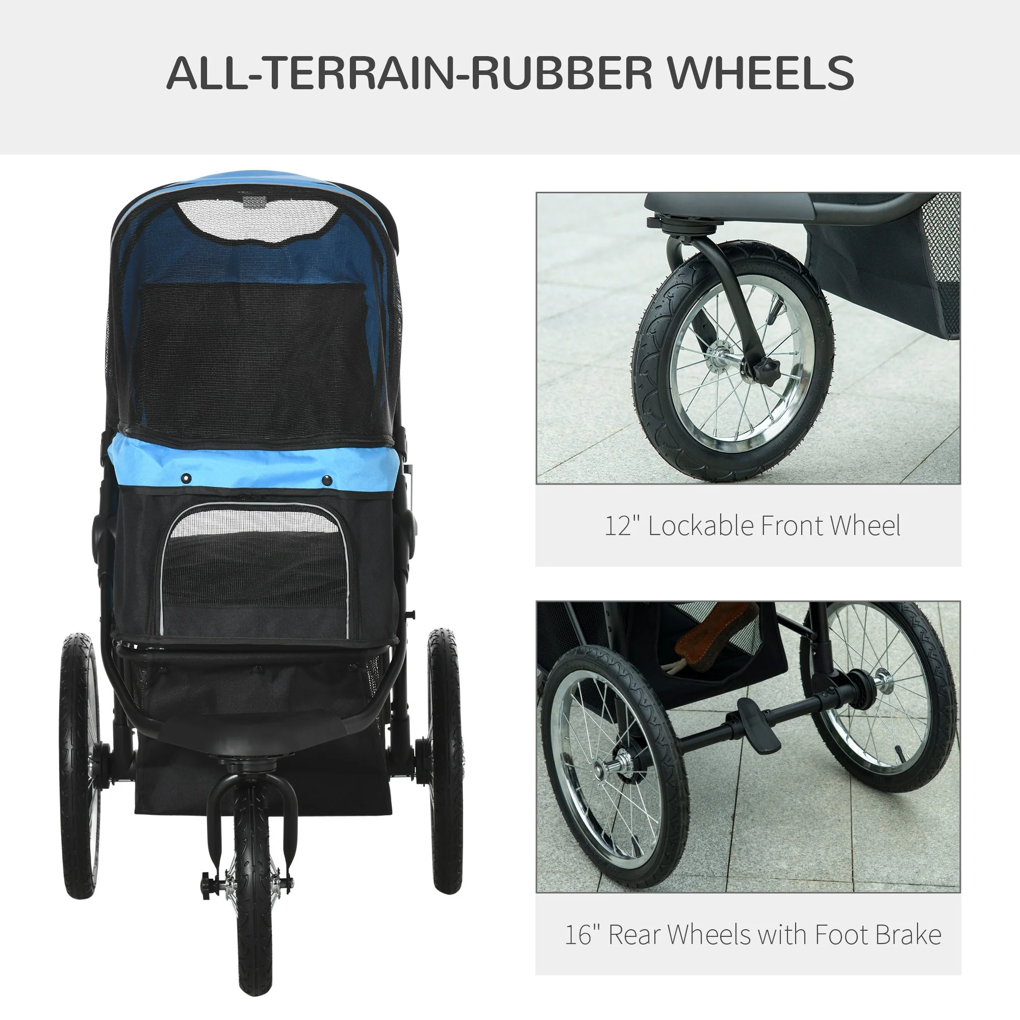 PawHut Pet Stroller for Small and Medium Dogs - Image 5