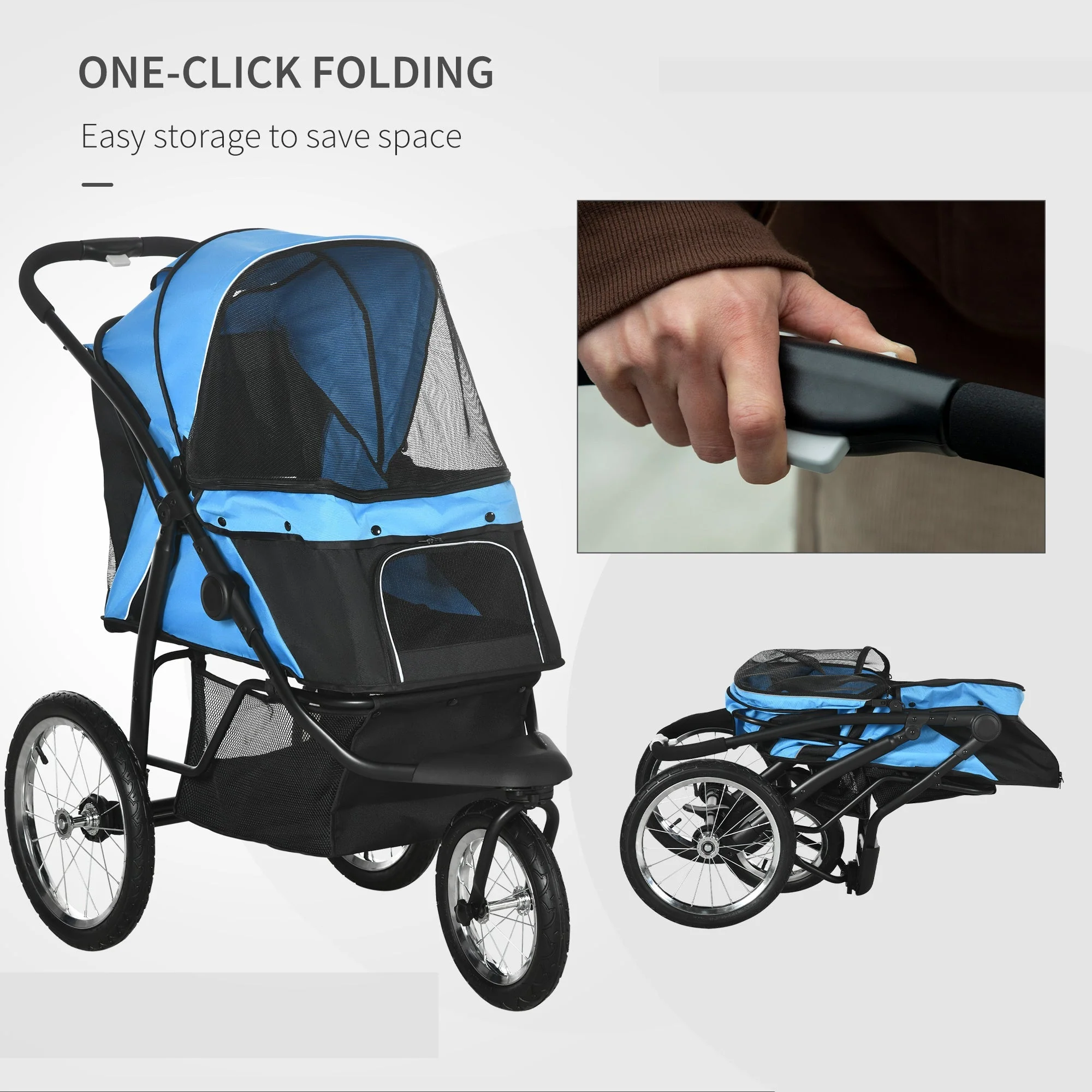 PawHut Pet Stroller for Small and Medium Dogs - Image 6