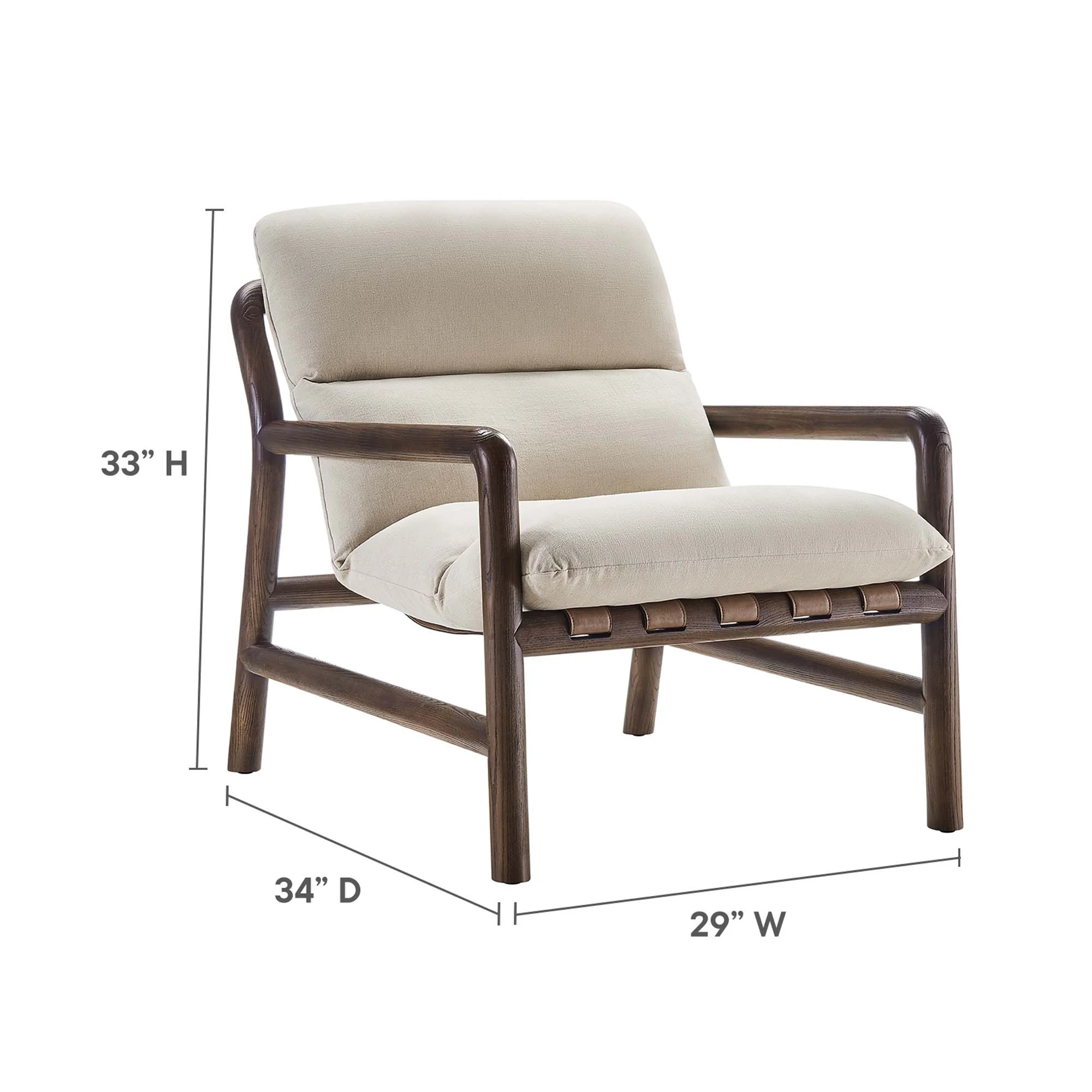 Paxton Wood Sling Chair by Modway - Image 3