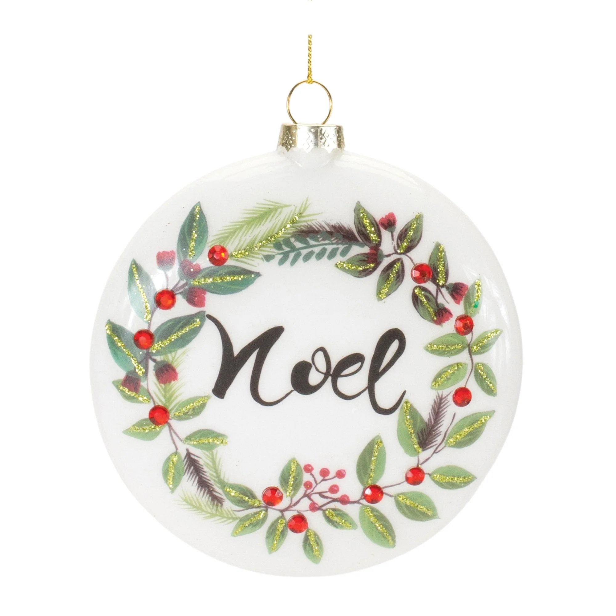 Peace and Noel Wreath Disc Ornament (Set of 12) - Image 3