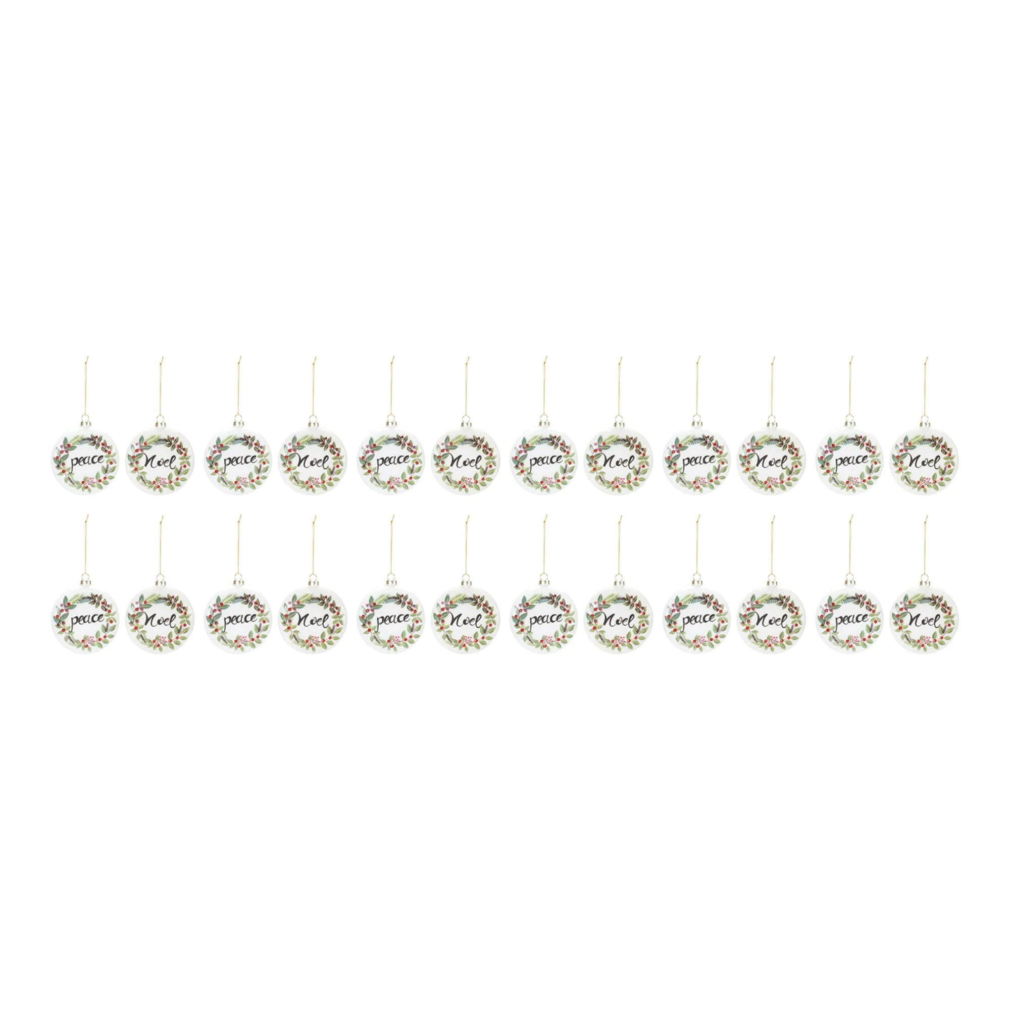 Peace and Noel Wreath Disc Ornament (Set of 12) - Image 4