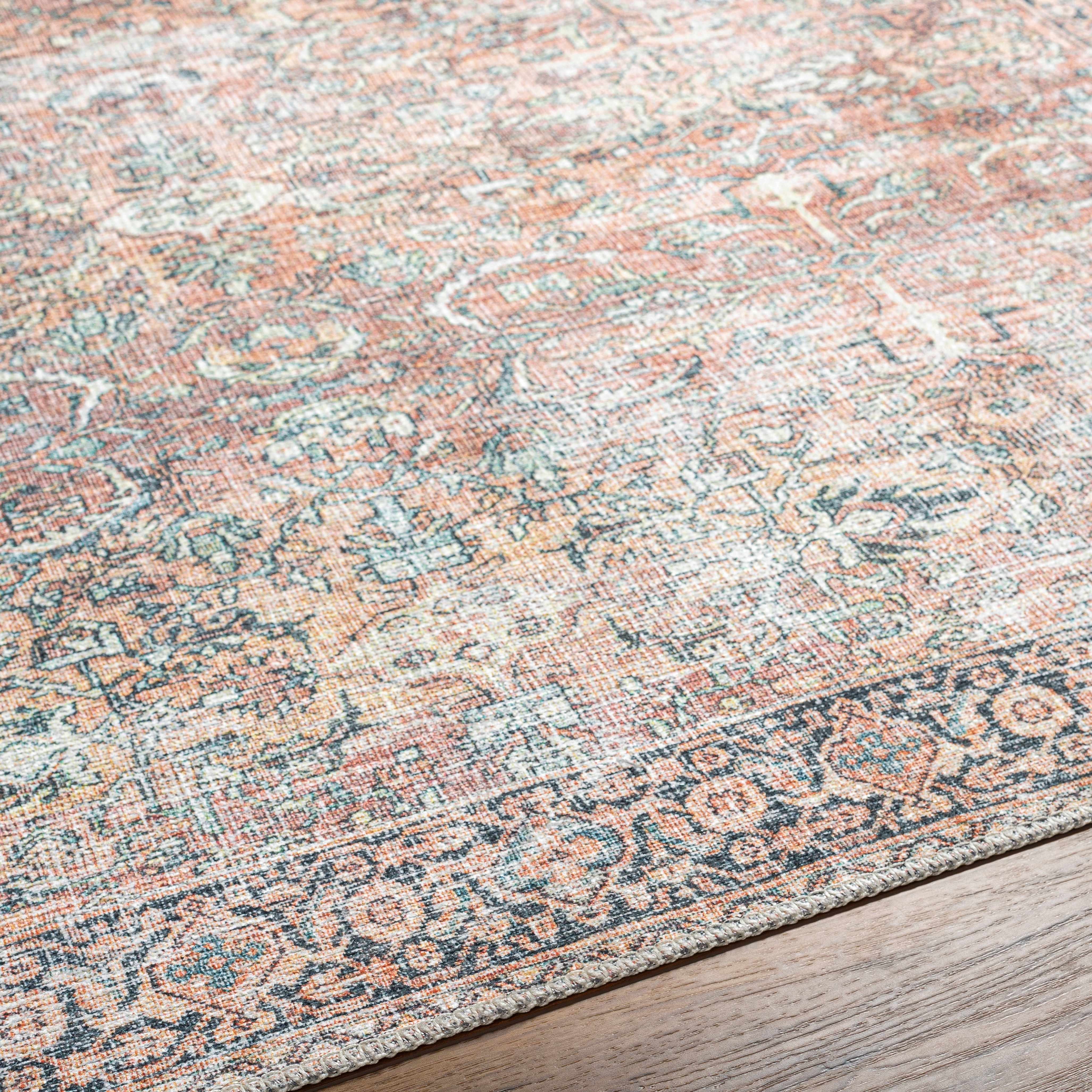 Peach Noda Vintage Washable Area Rug - Clearance - Image 11