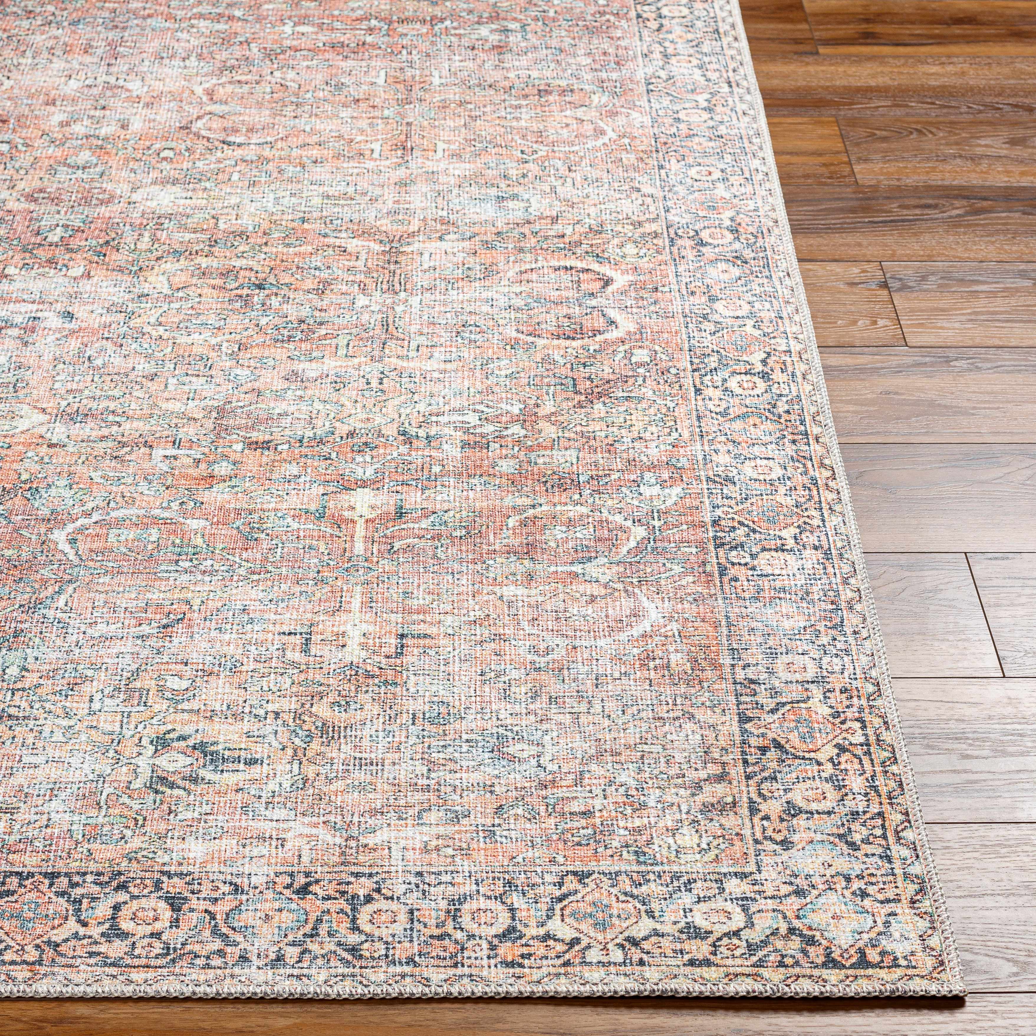 Peach Noda Vintage Washable Area Rug - Clearance - Image 5