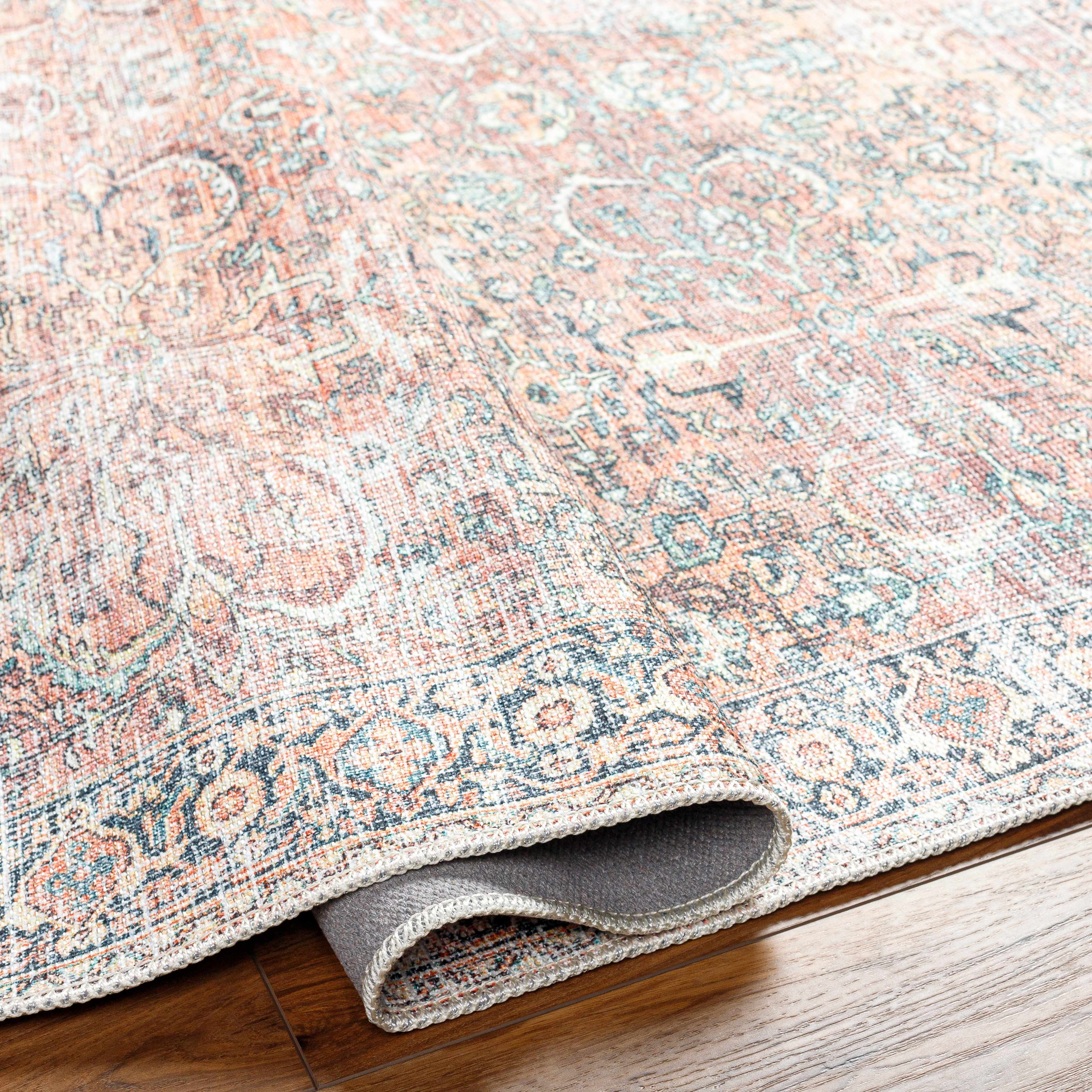 Peach Noda Vintage Washable Area Rug - Clearance - Image 6